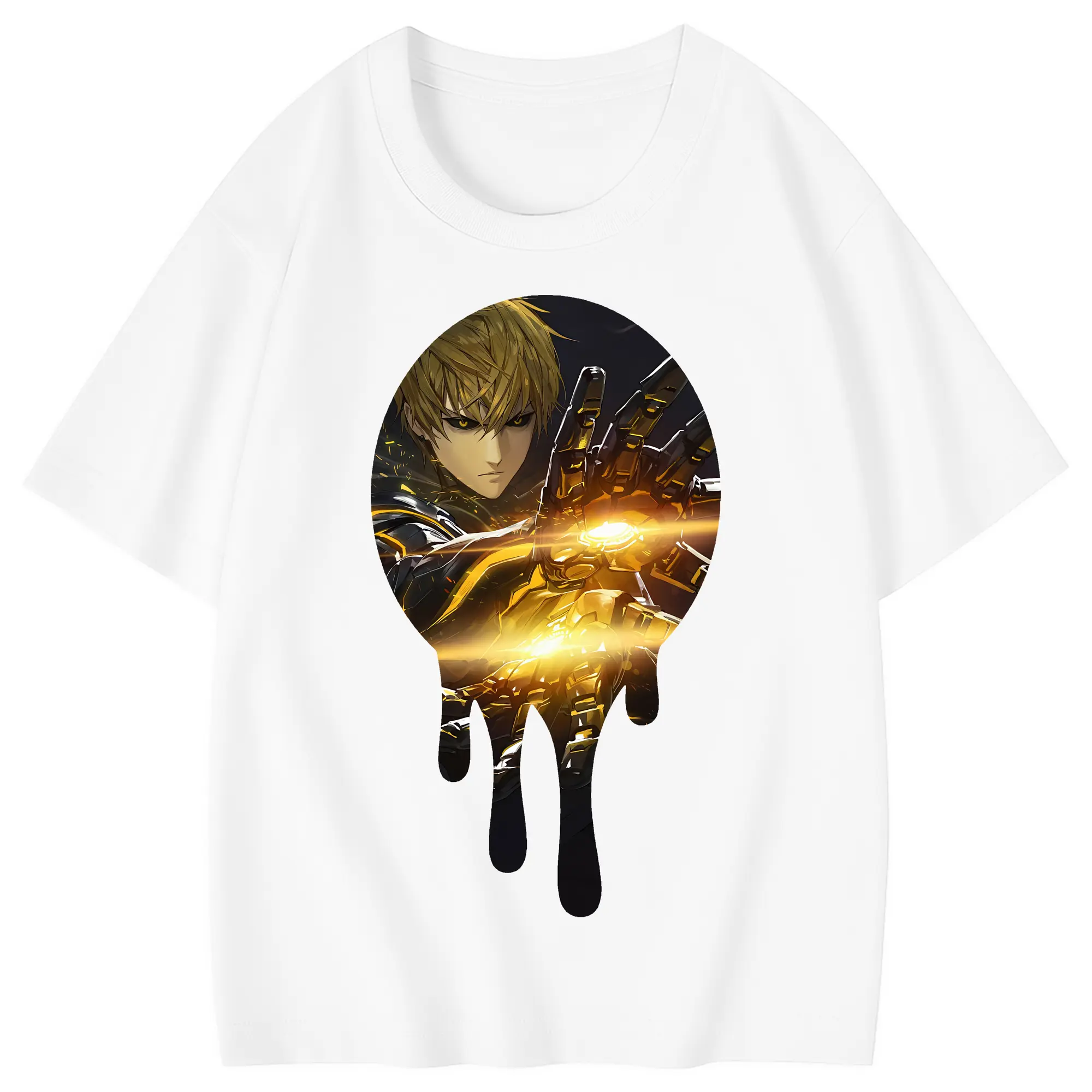 ワンパンマン グッズ ジェノス - 綿100％ キッズTシャツ ・ フロントプリント ・ 快適 通気性 ・ スポーツ カジュアル 散歩用