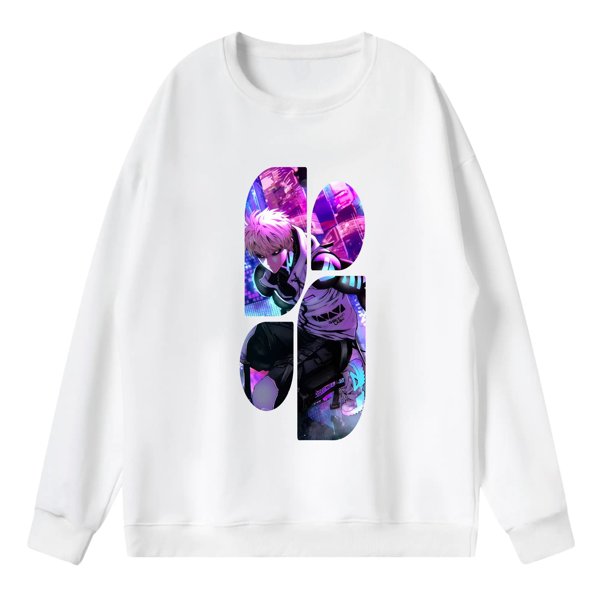 ワンパンマン グッズ ジェノス - 薄手 クルーネック スウェット 裏毛260g · ポリエステル 春秋向け カジュアル 男女兼用 · トレーナー デイリー スポーツ 散歩に最適