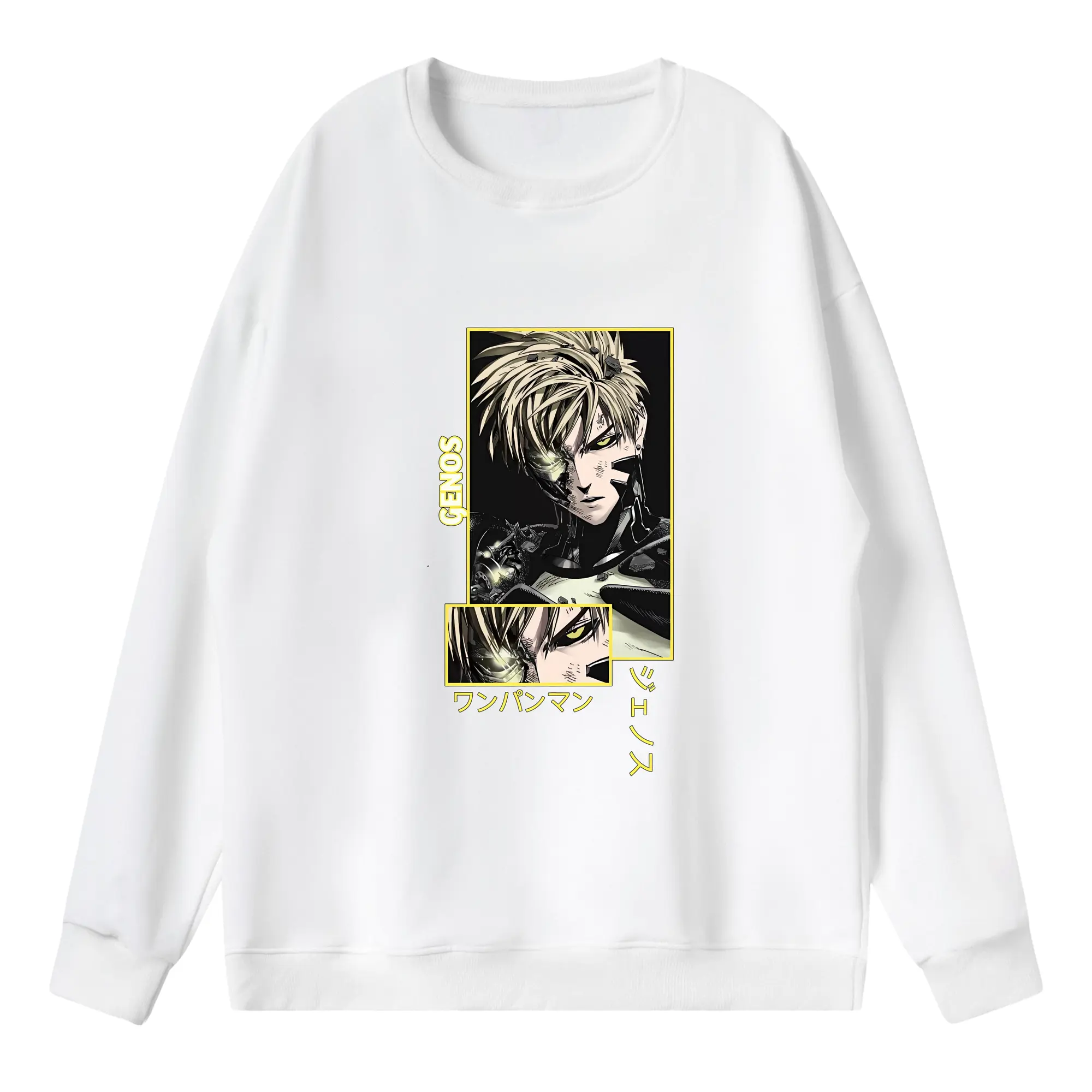 ワンパンマン グッズ ジェノス - 薄手 クルーネック スウェット 裏毛260g · ポリエステル 春秋向け カジュアル 男女兼用 · トレーナー デイリー スポーツ 散歩に最適
