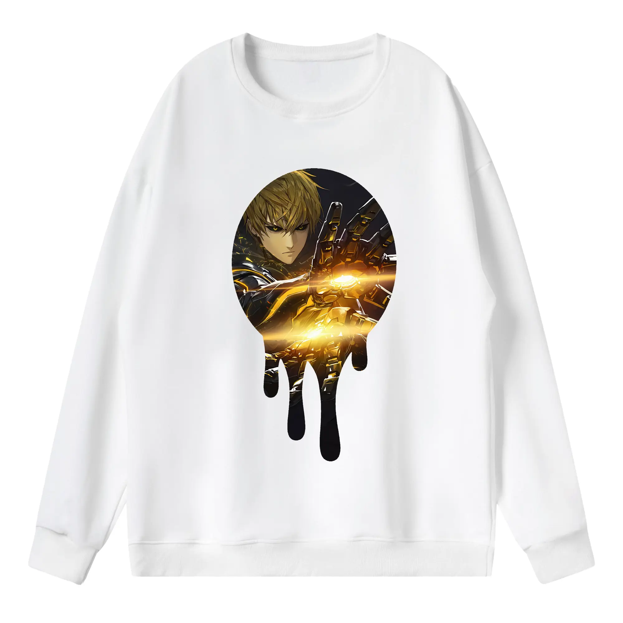 ワンパンマン グッズ ジェノス - 薄手 クルーネック スウェット 裏毛260g · ポリエステル 春秋向け カジュアル 男女兼用 · トレーナー デイリー スポーツ 散歩に最適