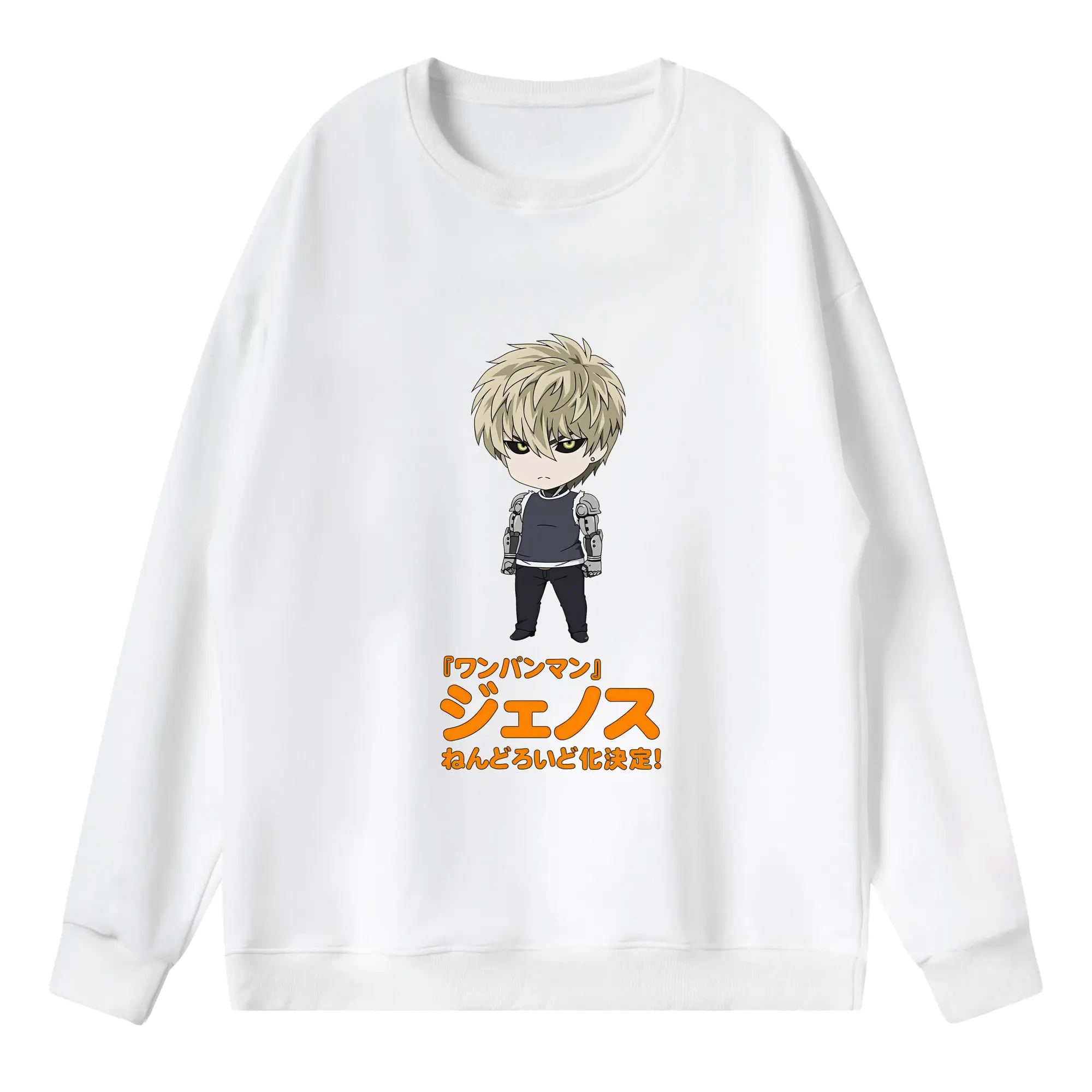 ワンパンマン グッズ ジェノス - 薄手 クルーネック スウェット 裏毛260g · ポリエステル 春秋向け カジュアル 男女兼用 · トレーナー デイリー スポーツ 散歩に最適
