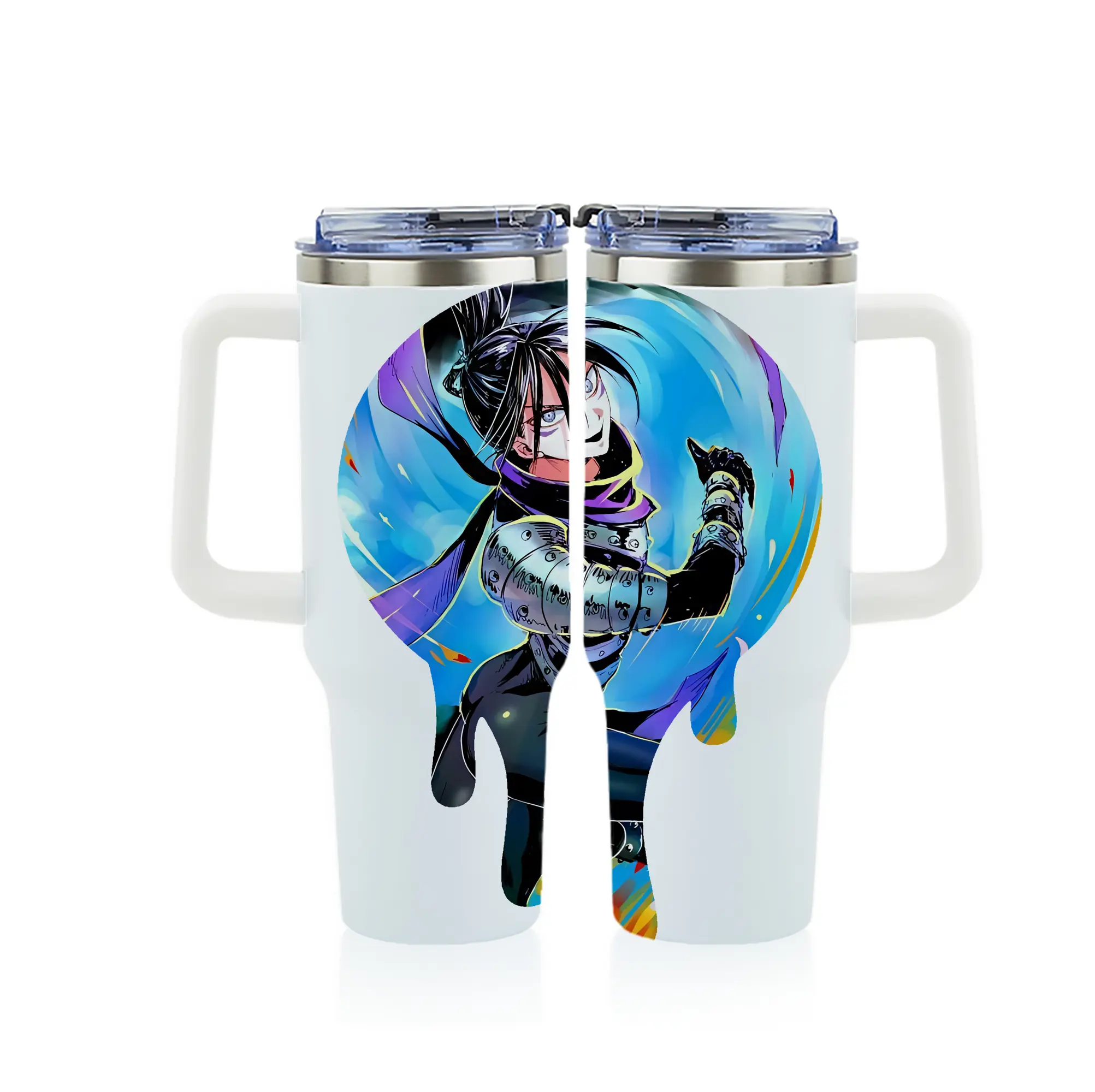 ワンパンマン グッズ 音速のソニック - 1200mL フルプリント車用タンブラー ・ 304ステンレス 内側 ・ 201ステンレス 外側 ・ 保温 保冷 ・ 通勤 ドライブ アウトドア用