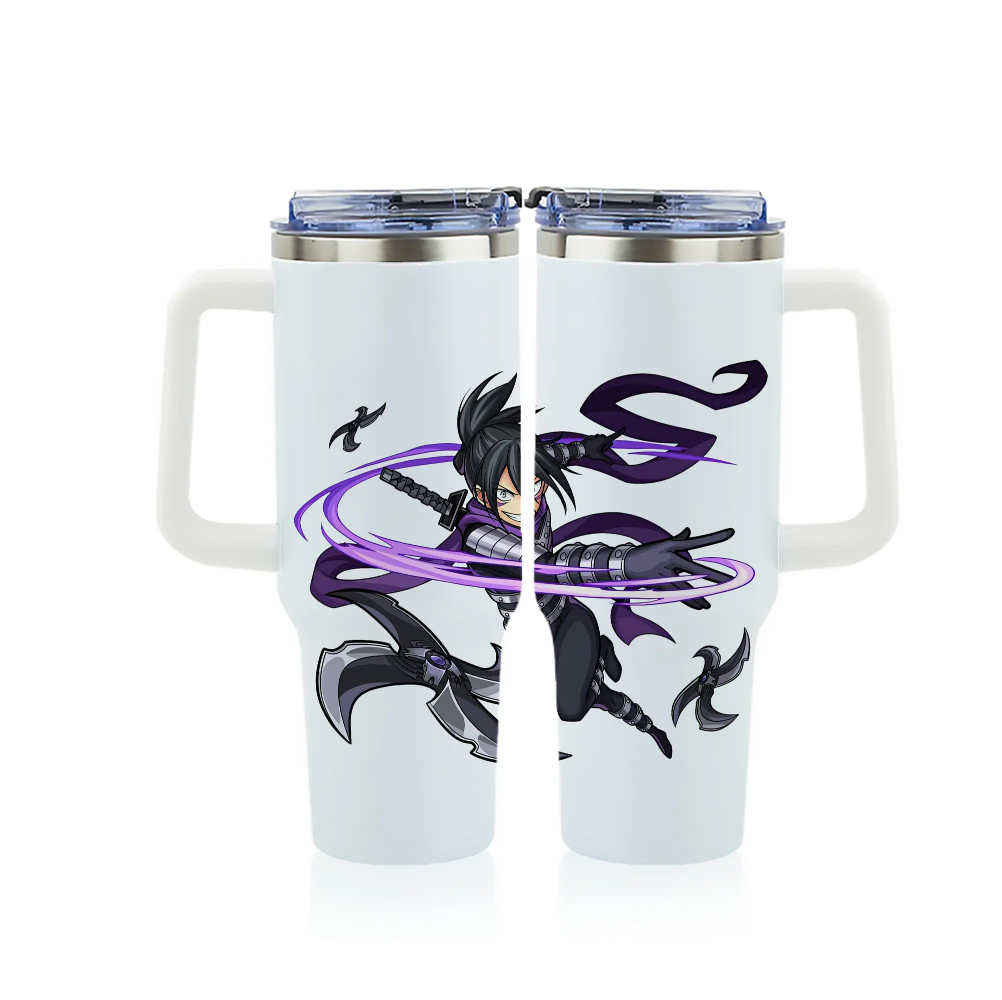 ワンパンマン グッズ 音速のソニック - 1200mL フルプリント車用タンブラー ・ 304ステンレス 内側 ・ 201ステンレス 外側 ・ 保温 保冷 ・ 通勤 ドライブ アウトドア用