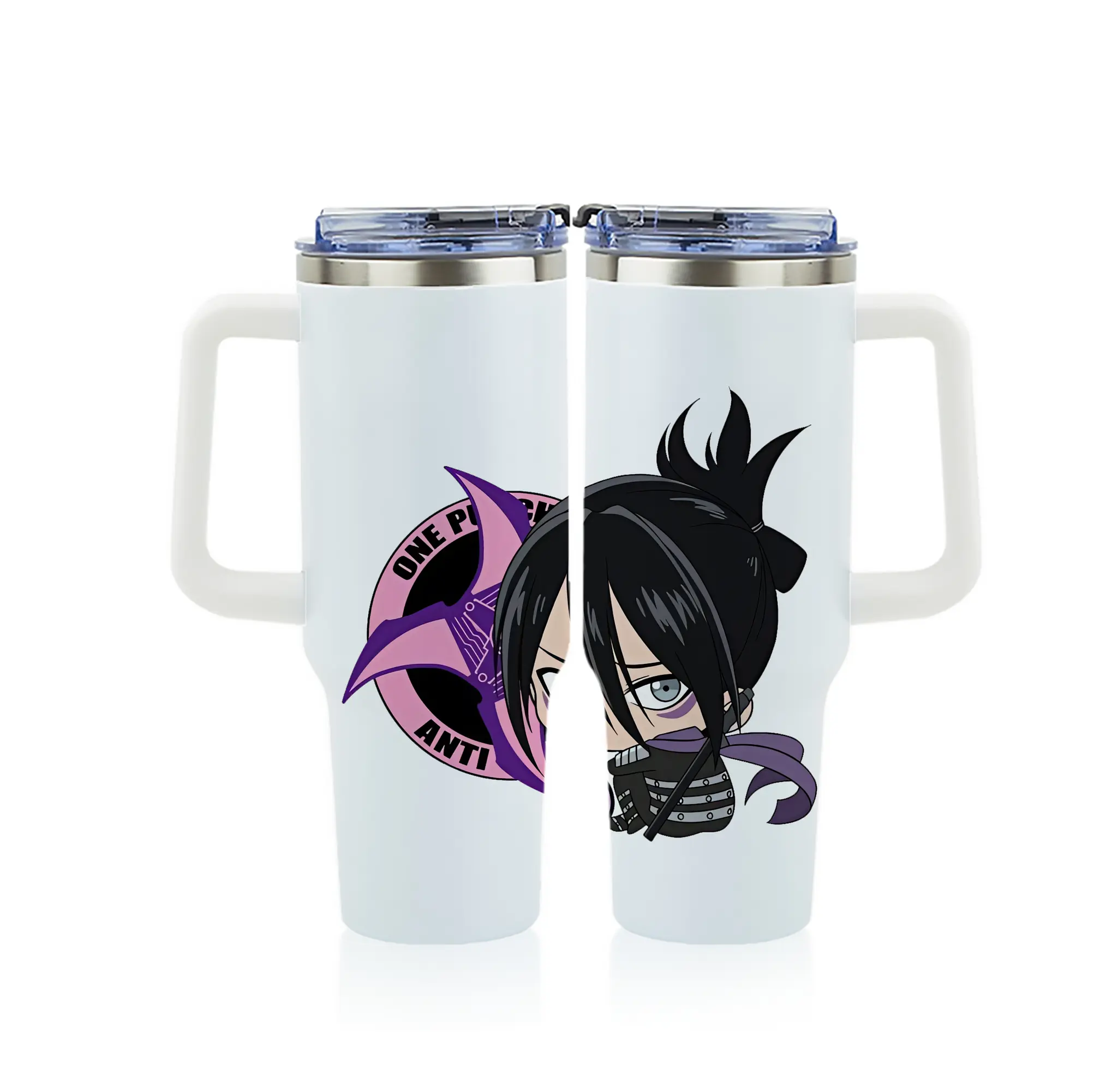 ワンパンマン グッズ 音速のソニック - 1200mL フルプリント車用タンブラー ・ 304ステンレス 内側 ・ 201ステンレス 外側 ・ 保温 保冷 ・ 通勤 ドライブ アウトドア用