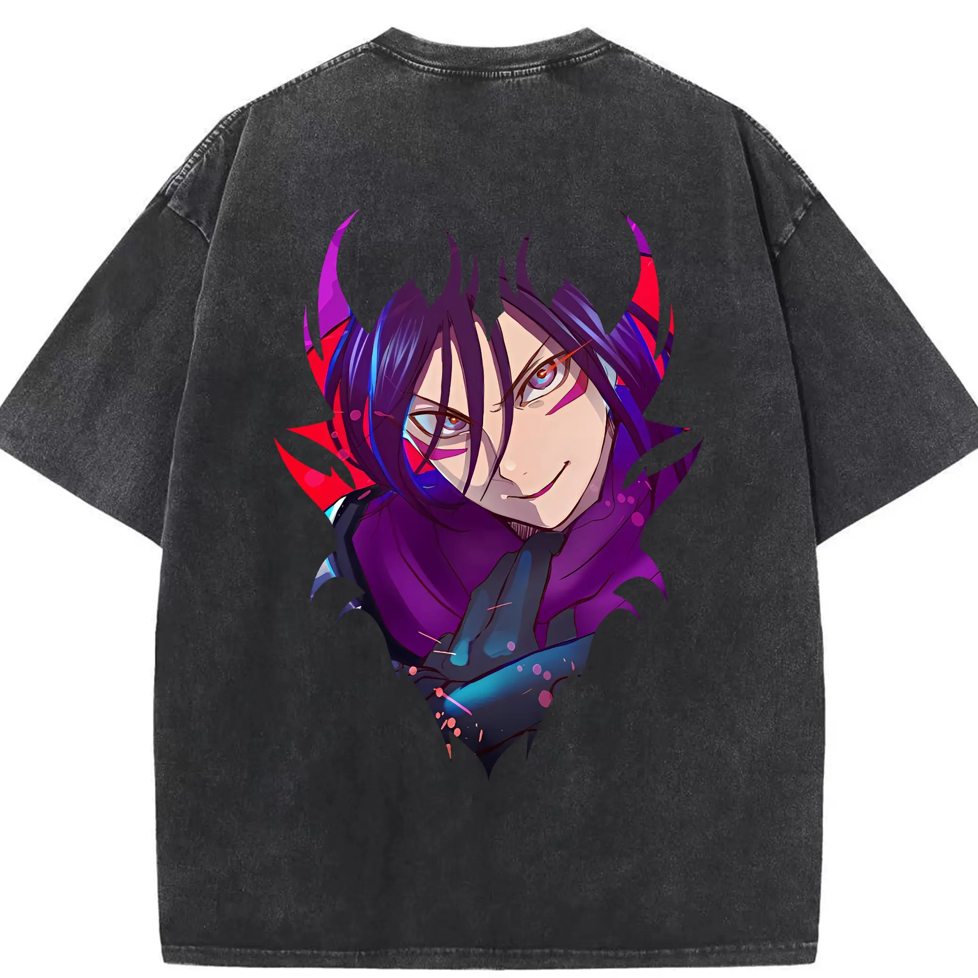 ワンパンマン グッズ 音速のソニック - 綿100％ ヴィンテージ風 半袖Tシャツ ・ 背面プリント ・ 柔らか肌触り ・ 通気性 快適 ・ スポーツ カジュアル 外出用