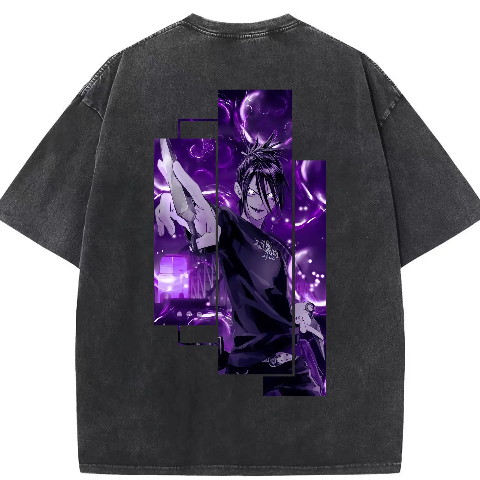 ワンパンマン グッズ 音速のソニック - 綿100％ ヴィンテージ風 半袖Tシャツ ・ 背面プリント ・ 柔らか肌触り ・ 通気性 快適 ・ スポーツ カジュアル 外出用