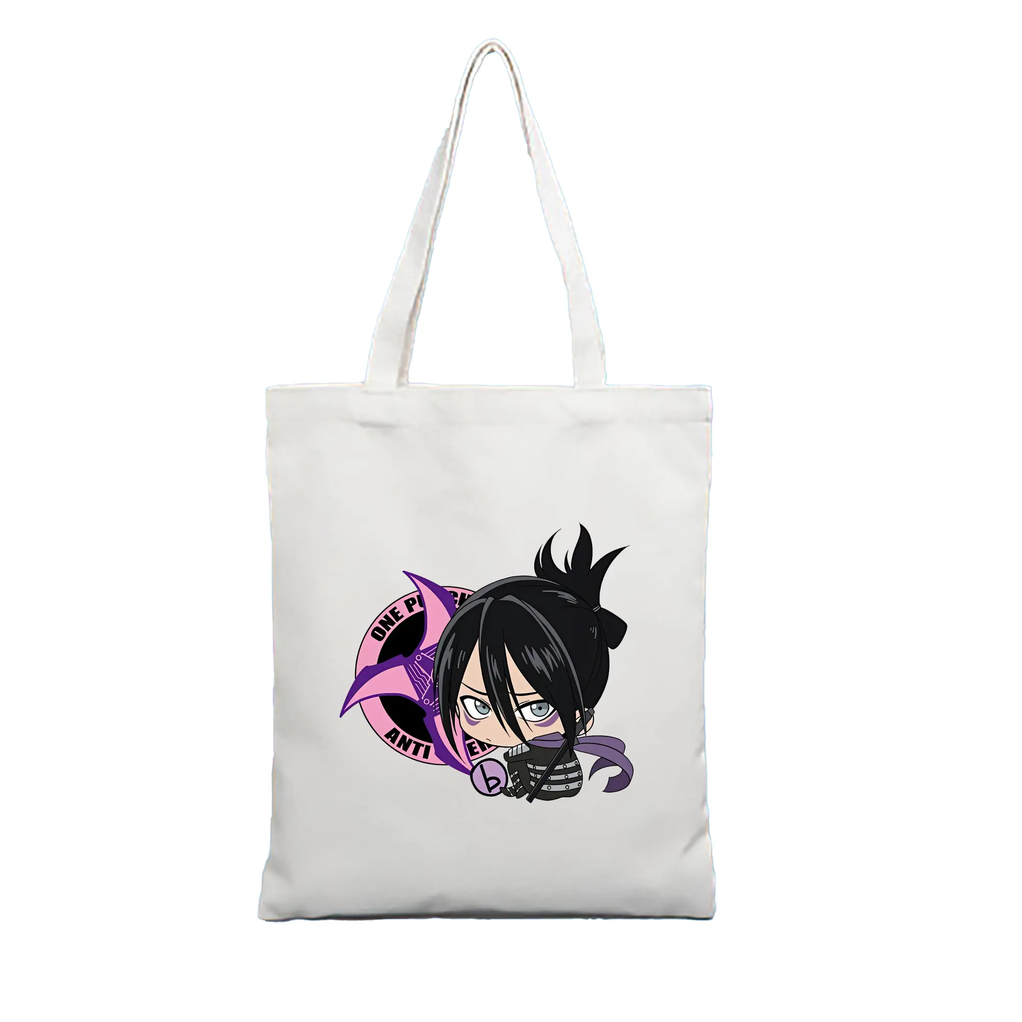 ワンパンマン グッズ 音速のソニック - 縦型キャンバス手提げバッグ（トートバッグ） ・ キャンバス素材 ・ ショッピング用 ・ 軽量 丈夫 お手入れ簡単