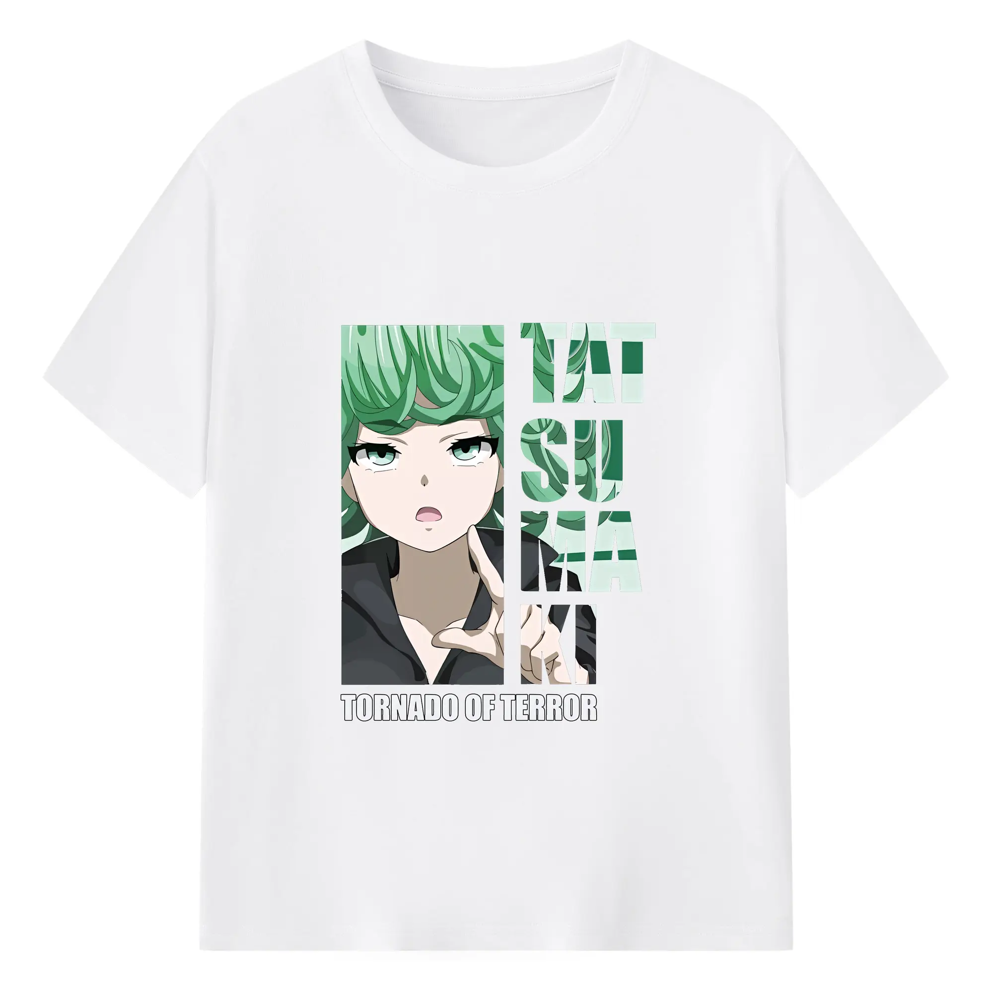ワンパンマン グッズ 戦慄のタツマキ - 綿100％ 半袖Tシャツ ・ フロントプリント ・ 快適 通気性 ・ 日常使い 散歩 スポーツ用
