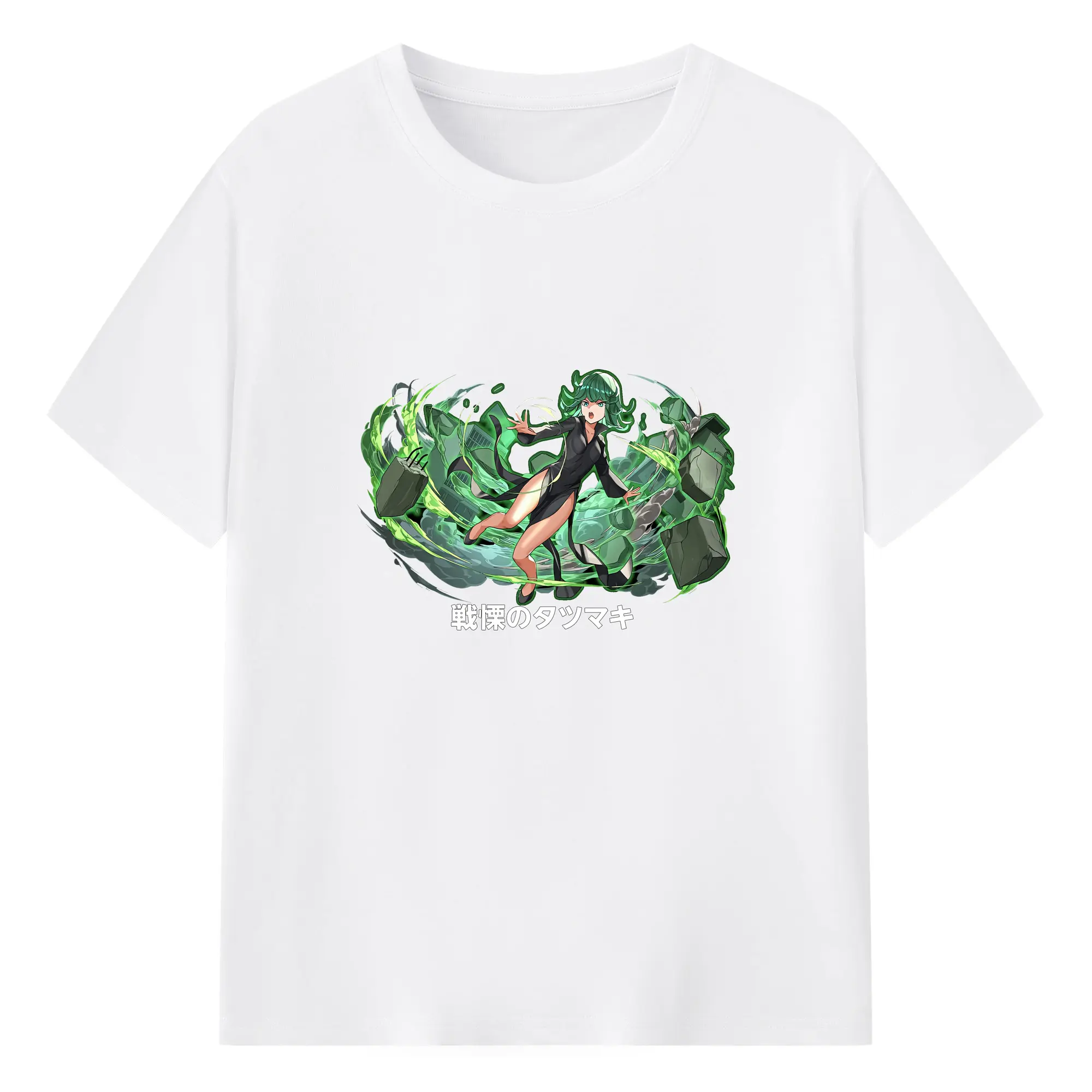 ワンパンマン グッズ 戦慄のタツマキ - 綿100％ 半袖Tシャツ ・ フロントプリント ・ 快適 通気性 ・ 日常使い 散歩 スポーツ用