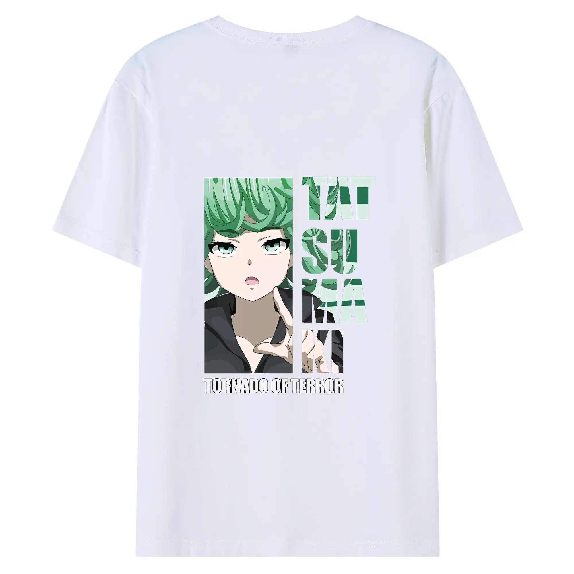 ワンパンマン グッズ 戦慄のタツマキ - 綿100％ 半袖Tシャツ ・ バックプリント ・ 快適 通気性 ・ 日常使い 散歩 スポーツ用