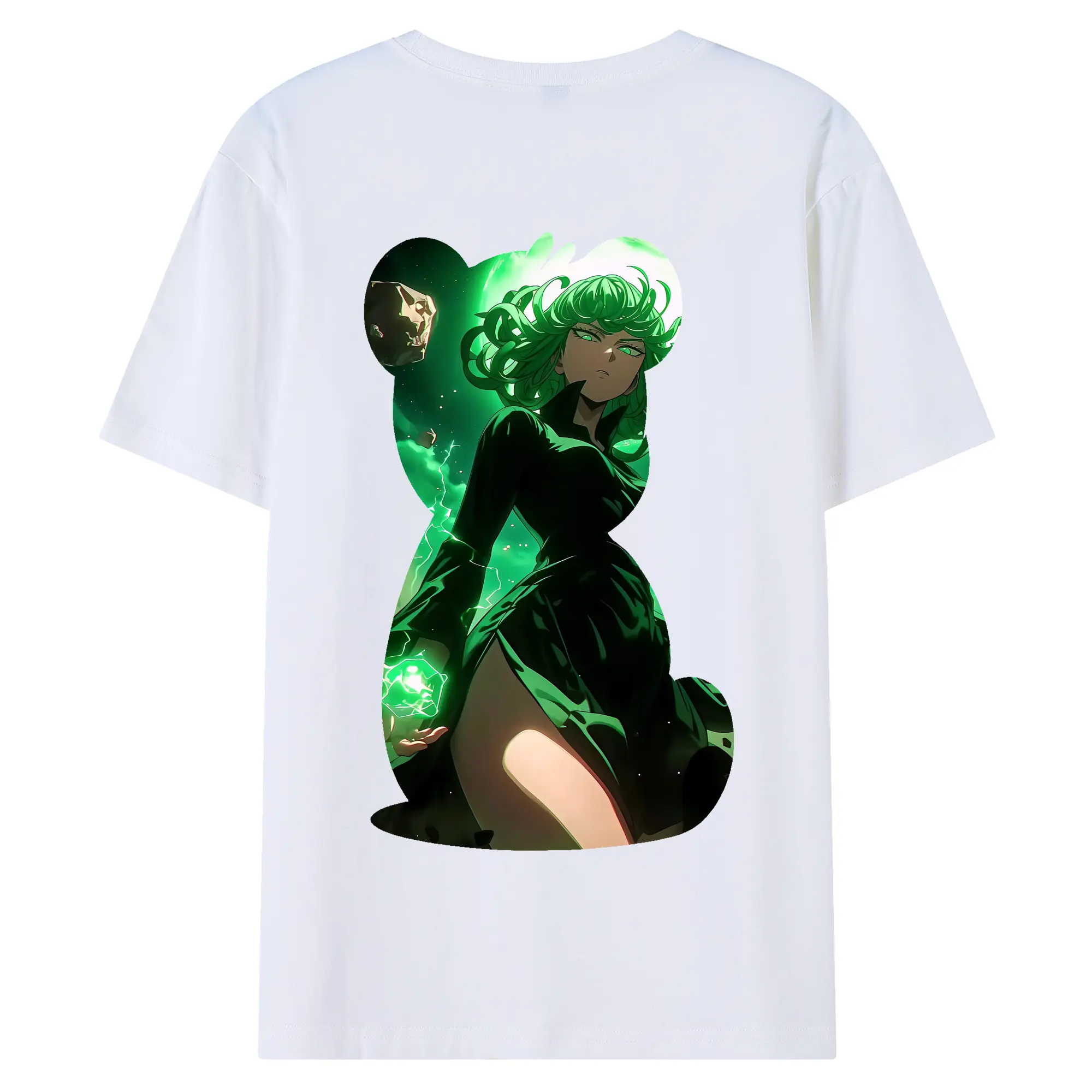 ワンパンマン グッズ 戦慄のタツマキ - 綿100％ 半袖Tシャツ ・ バックプリント ・ 快適 通気性 ・ 日常使い 散歩 スポーツ用