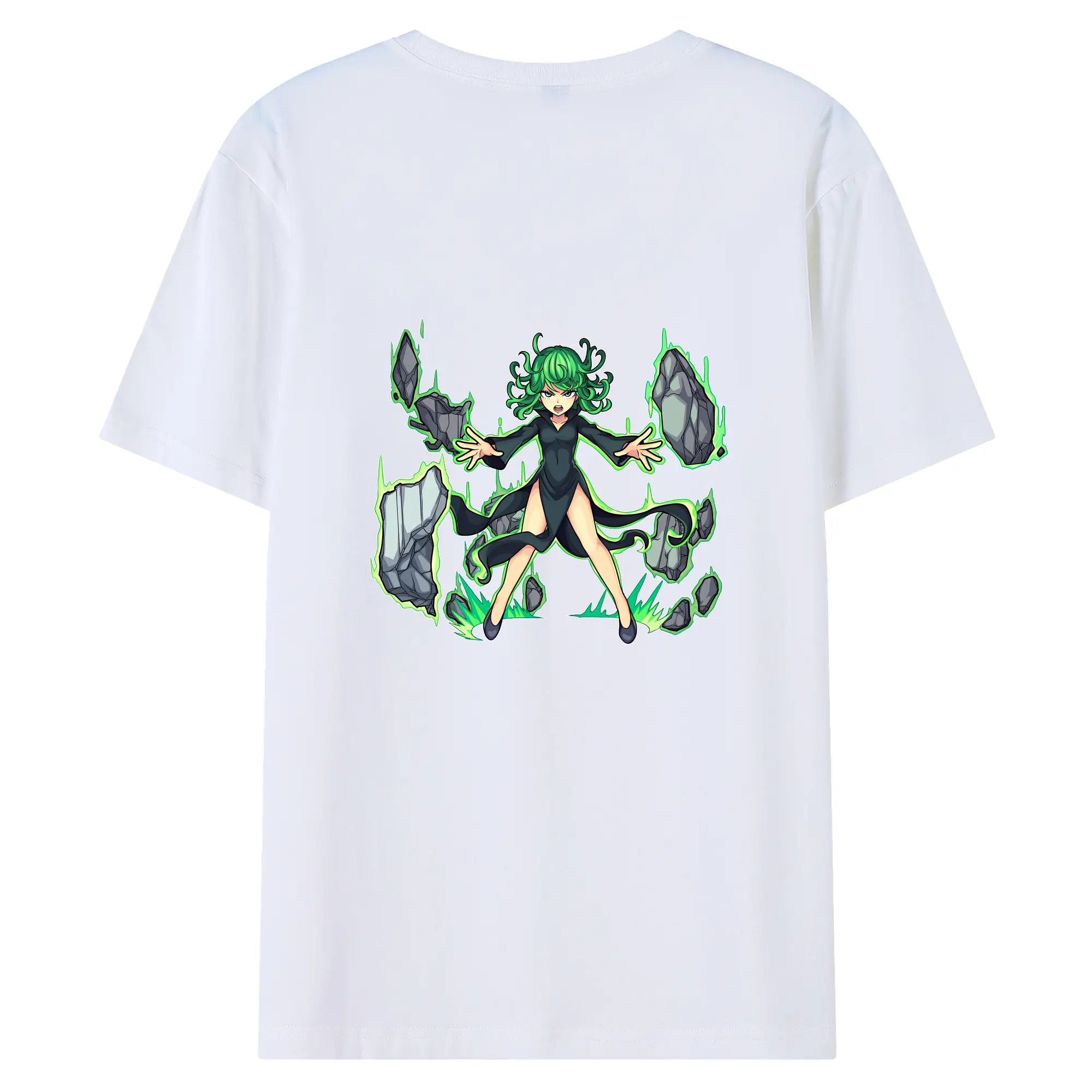 ワンパンマン グッズ 戦慄のタツマキ - 綿100％ 半袖Tシャツ ・ バックプリント ・ 快適 通気性 ・ 日常使い 散歩 スポーツ用