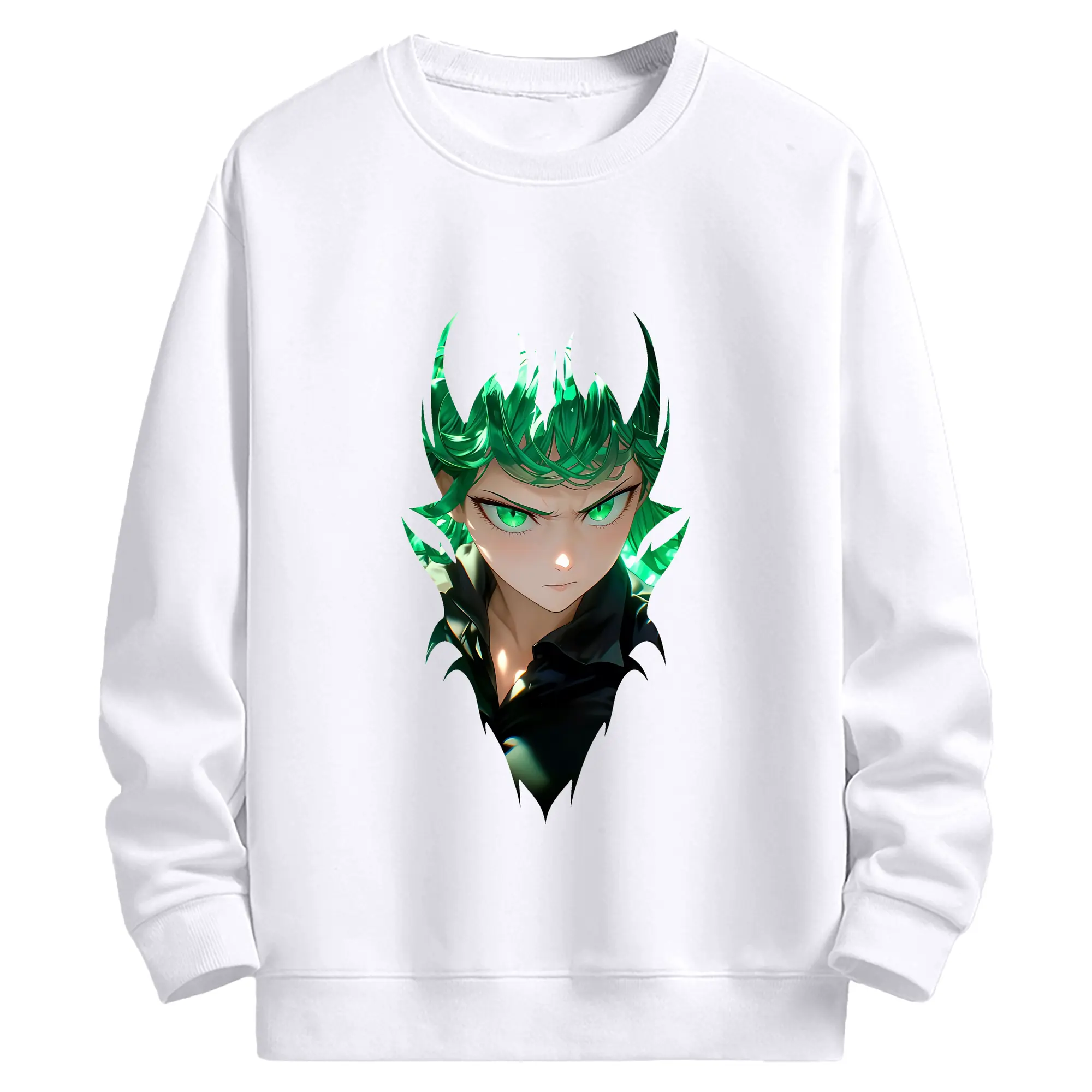 ワンパンマン グッズ 戦慄のタツマキ - 高品質 クルーネック スウェット ・ コットン59％ ポリエステル41％ ・ ユニセックス 長袖 トレーナー ・ カジュアル デイリー スポーツ 散歩用