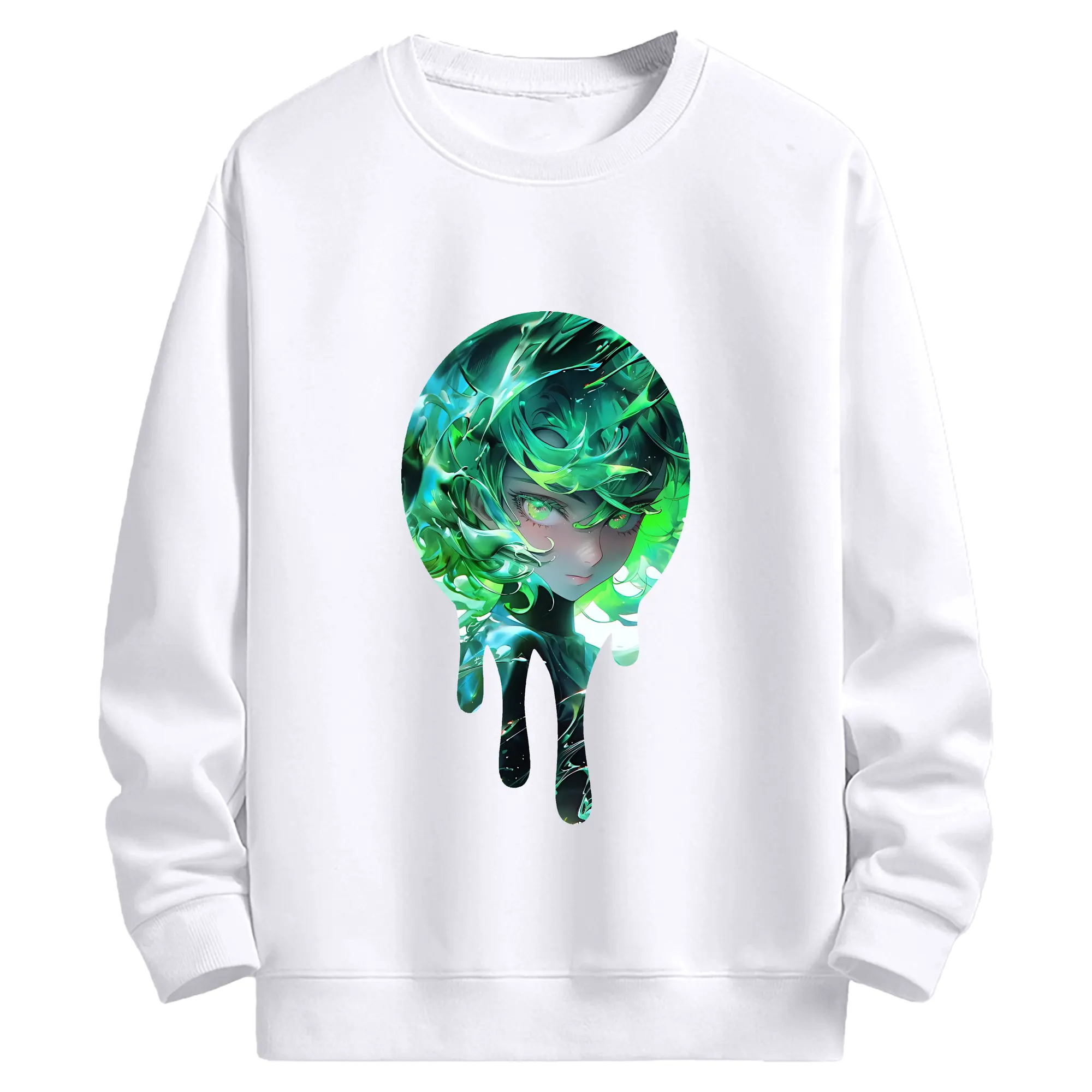 ワンパンマン グッズ 戦慄のタツマキ - 高品質 クルーネック スウェット ・ コットン59％ ポリエステル41％ ・ ユニセックス 長袖 トレーナー ・ カジュアル デイリー スポーツ 散歩用