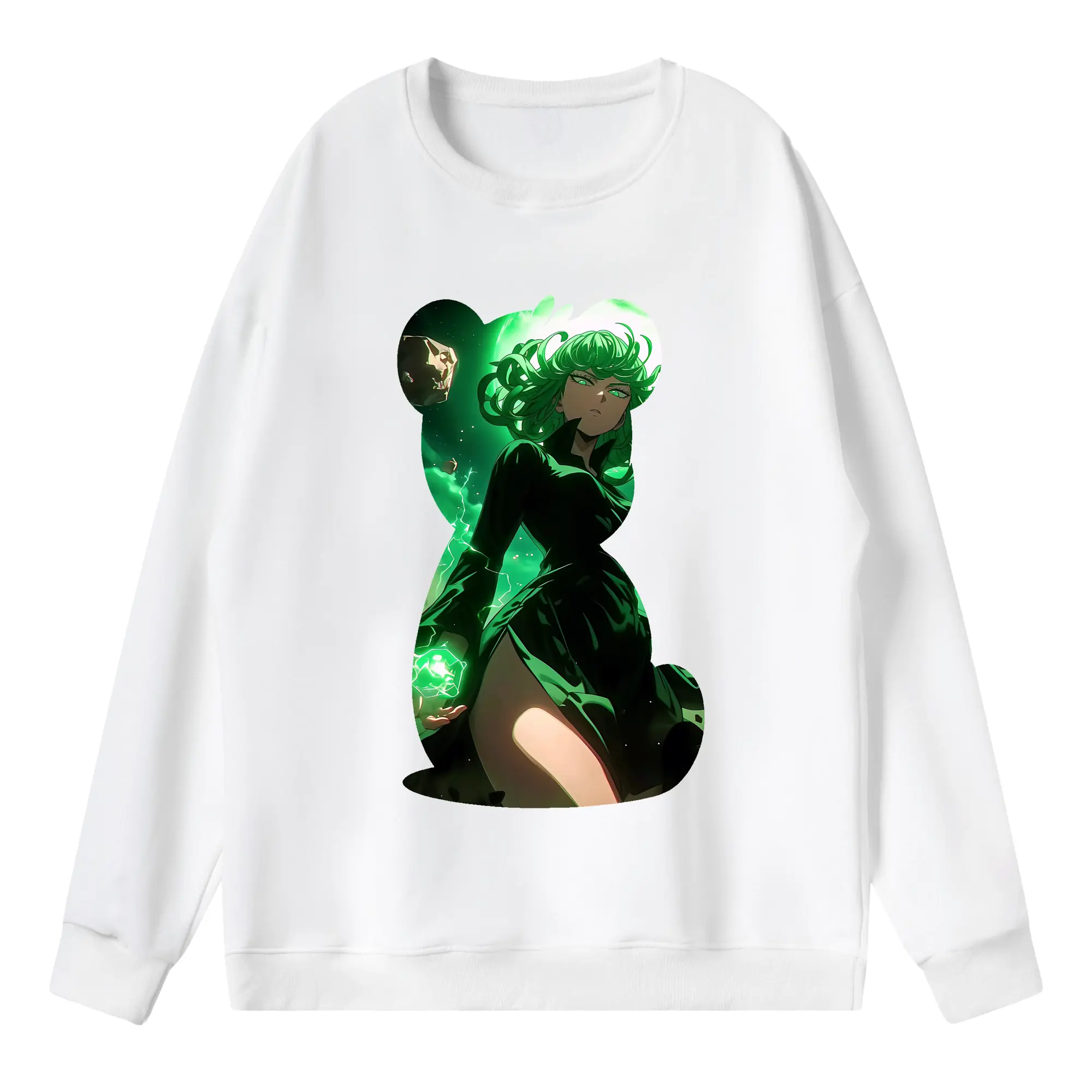 ワンパンマン グッズ 戦慄のタツマキ - 薄手 クルーネック スウェット 裏毛260g · ポリエステル 春秋向け カジュアル 男女兼用 · トレーナー デイリー スポーツ 散歩に最適