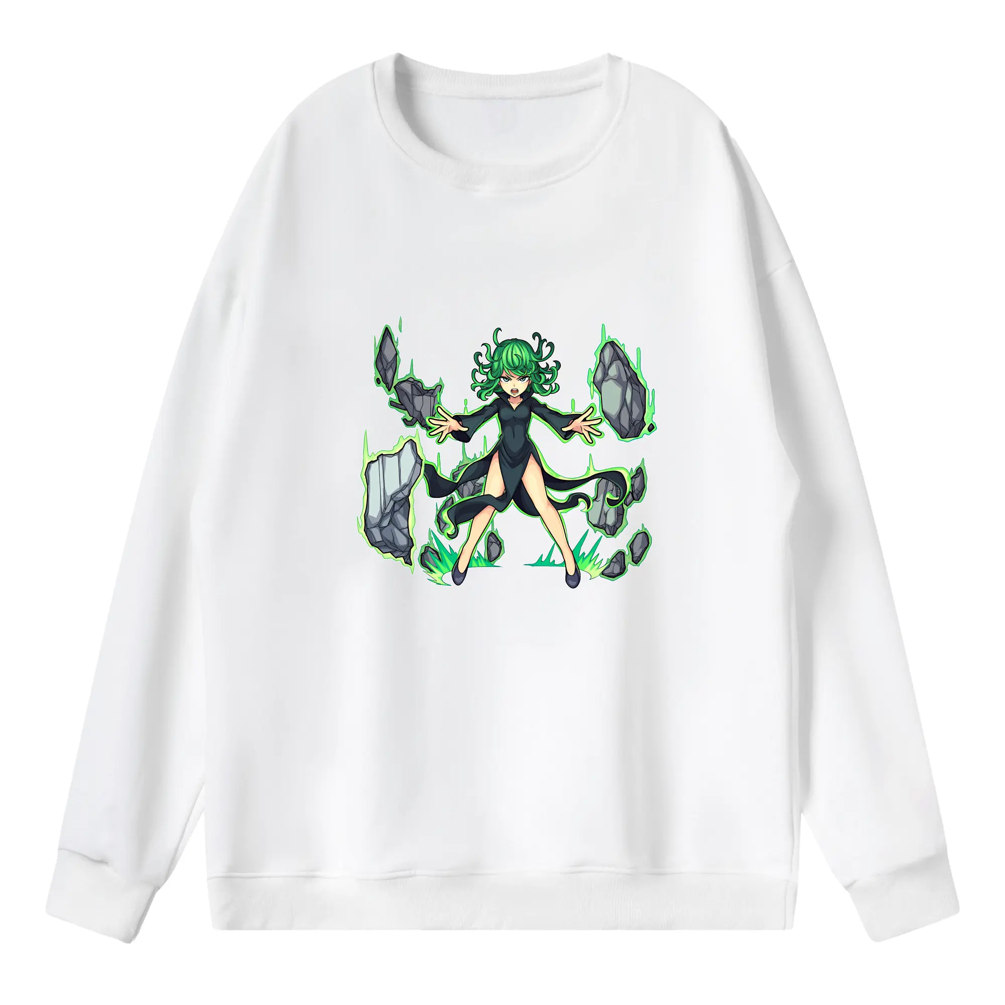 ワンパンマン グッズ 戦慄のタツマキ - 薄手 クルーネック スウェット 裏毛260g · ポリエステル 春秋向け カジュアル 男女兼用 · トレーナー デイリー スポーツ 散歩に最適