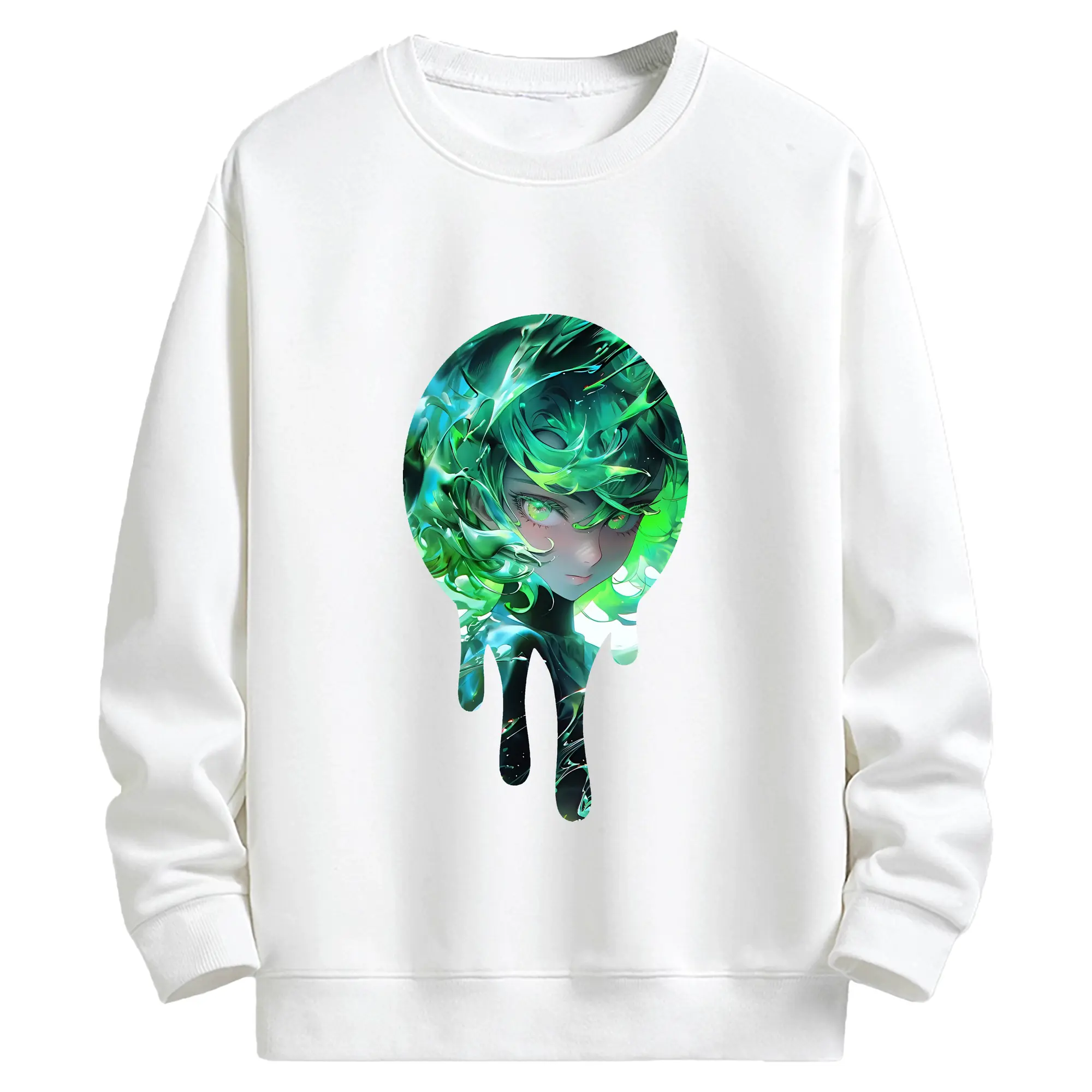 ワンパンマン グッズ 戦慄のタツマキ - キッズ クルーネックスウェットシャツ ・ フロントプリント ・ 綿80％ ポリエステル20％ ・ 快適 通学 スポーツ 日常使い お散歩用