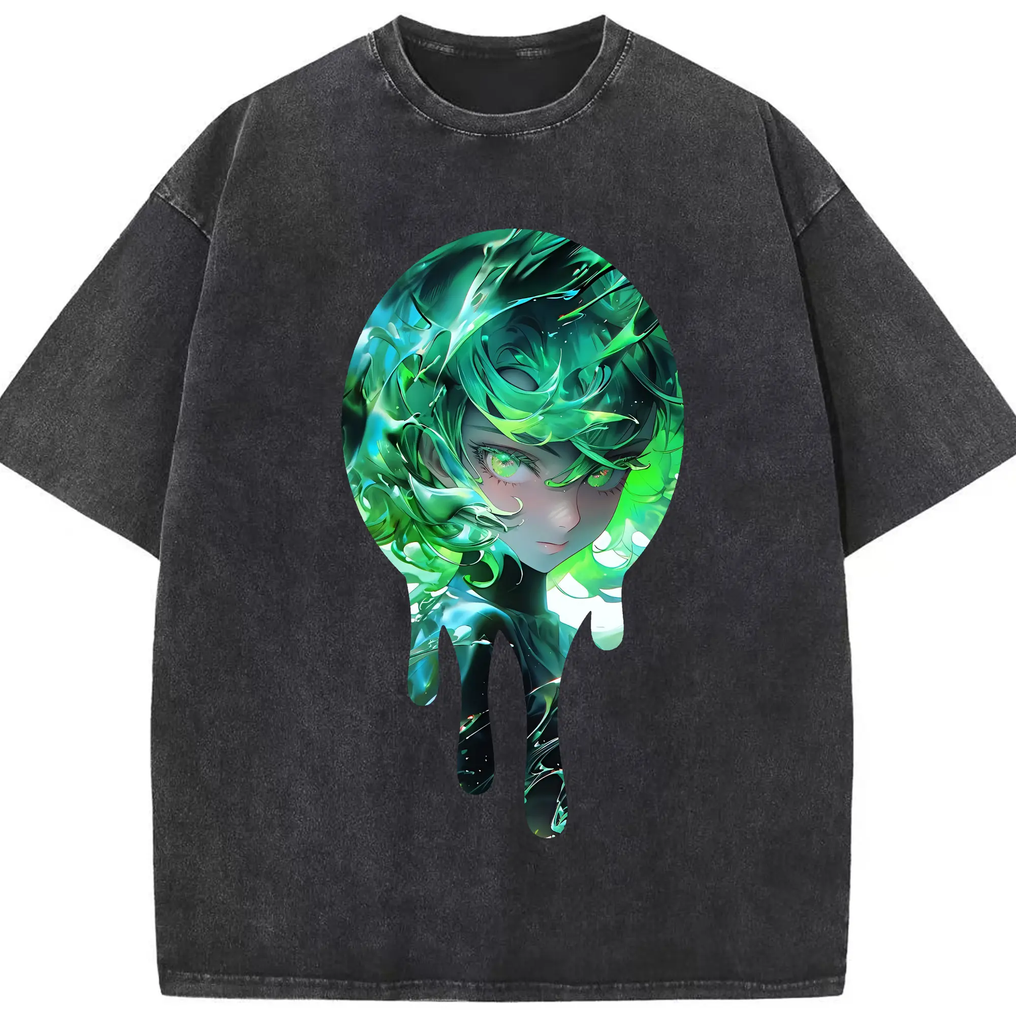 ワンパンマン グッズ 戦慄のタツマキ - 綿100％ ヴィンテージ風 半袖Tシャツ ・ フロントプリント ・ 柔らか肌触り ・ 通気性 快適 ・ スポーツ カジュアル 外出用