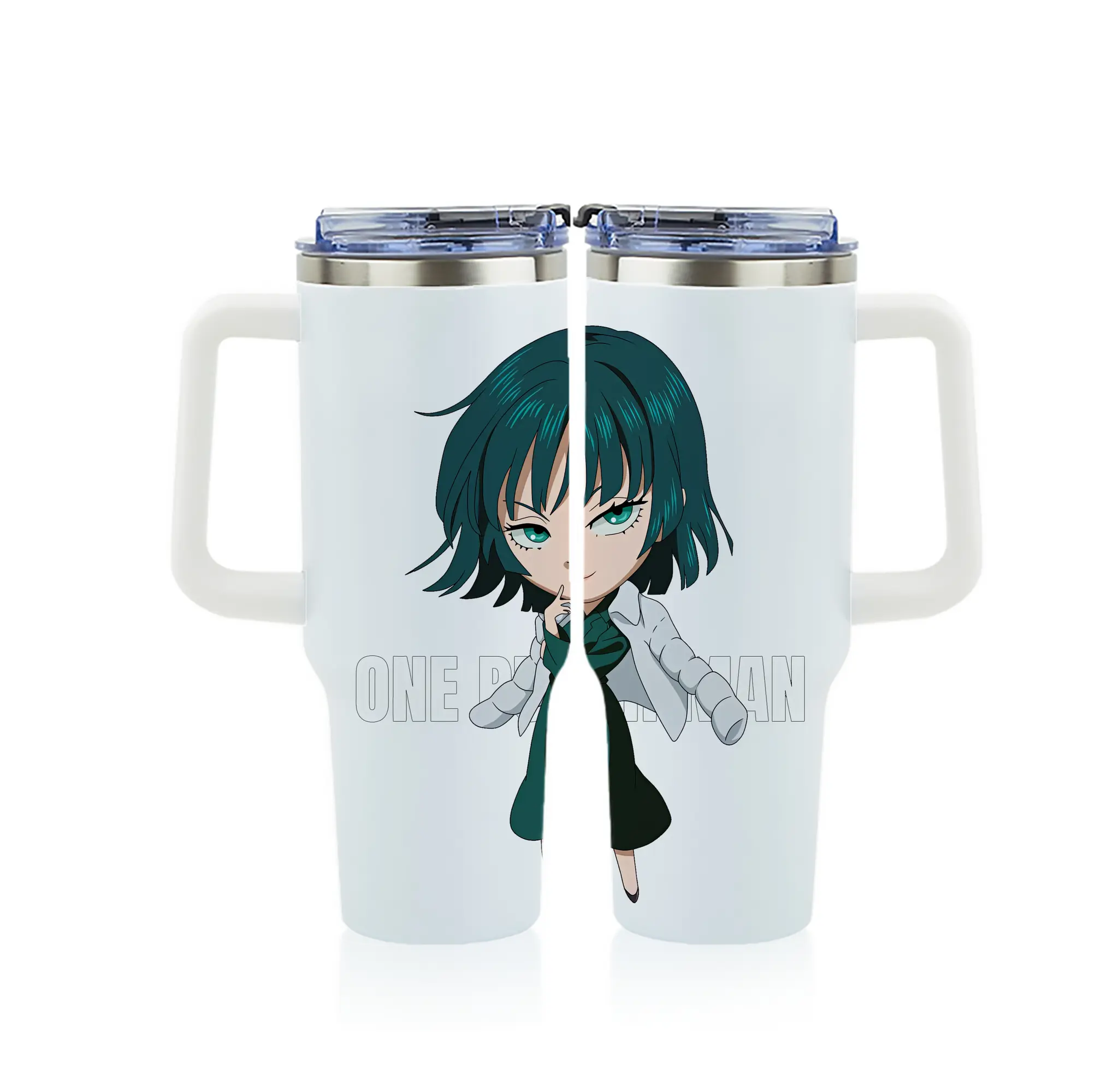 ワンパンマン グッズ 地獄のフブキ - 1200mL フルプリント車用タンブラー ・ 304ステンレス 内側 ・ 201ステンレス 外側 ・ 保温 保冷 ・ 通勤 ドライブ アウトドア用