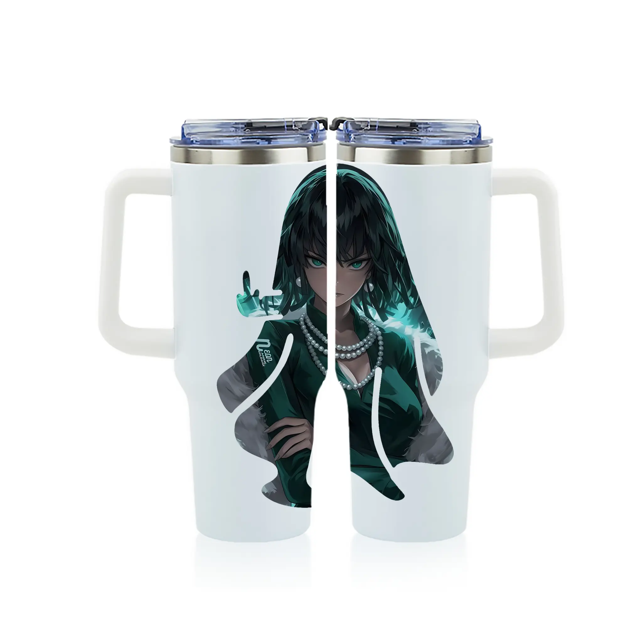 ワンパンマン グッズ 地獄のフブキ - 1200mL フルプリント車用タンブラー ・ 304ステンレス 内側 ・ 201ステンレス 外側 ・ 保温 保冷 ・ 通勤 ドライブ アウトドア用