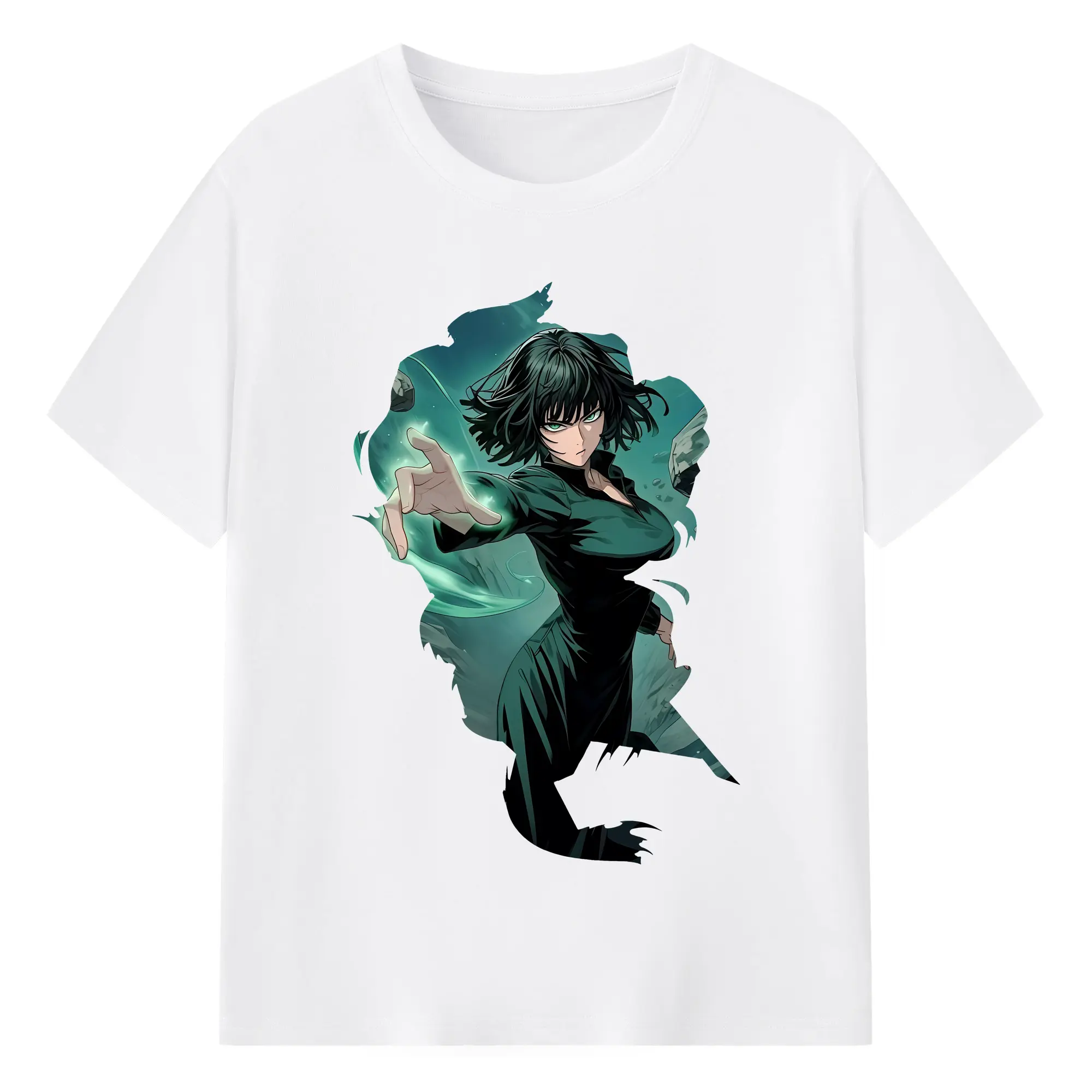 ワンパンマン グッズ 地獄のフブキ - 綿100％ 半袖Tシャツ ・ フロントプリント ・ 快適 通気性 ・ 日常使い 散歩 スポーツ用