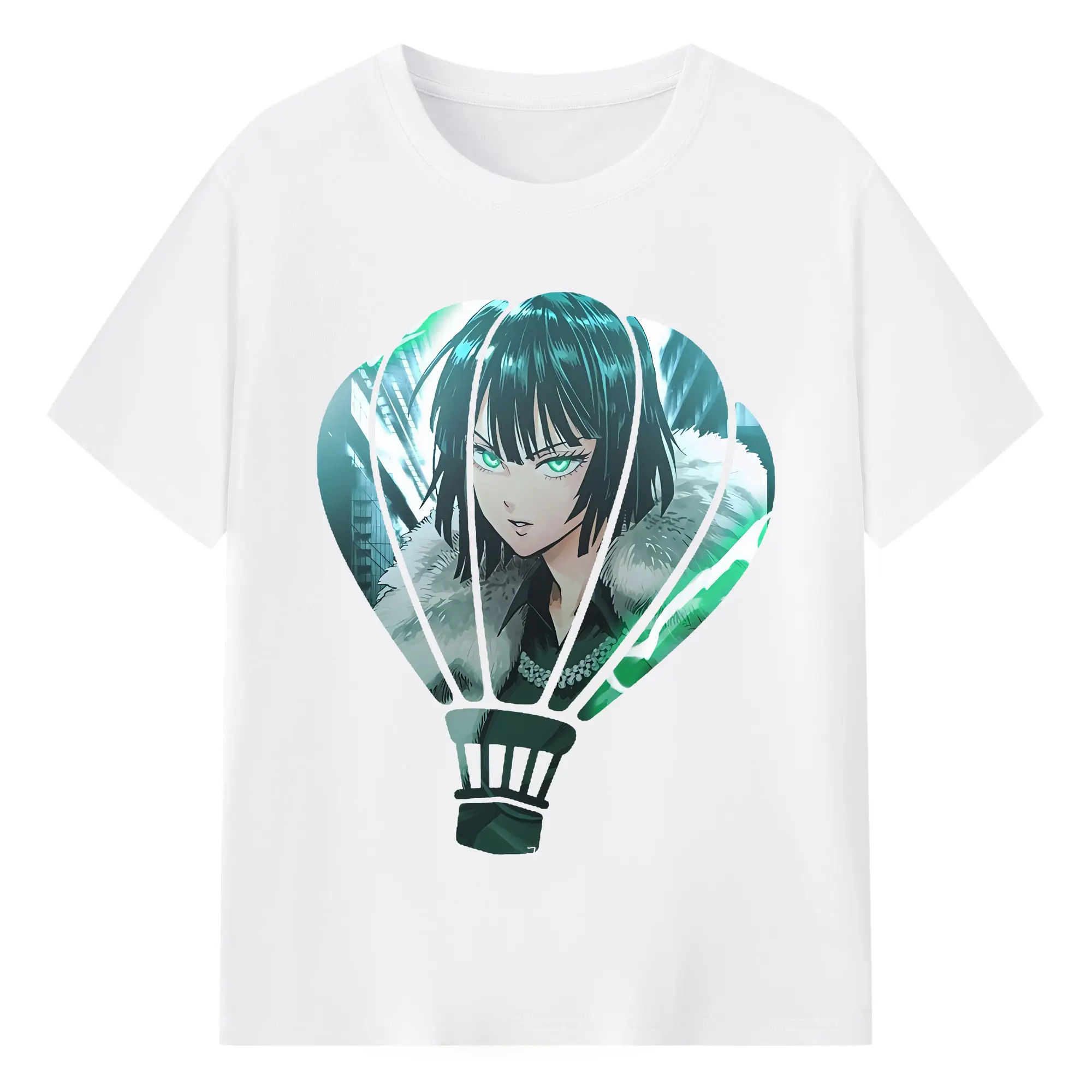 ワンパンマン グッズ 地獄のフブキ - 綿100％ 半袖Tシャツ ・ フロントプリント ・ 快適 通気性 ・ 日常使い 散歩 スポーツ用