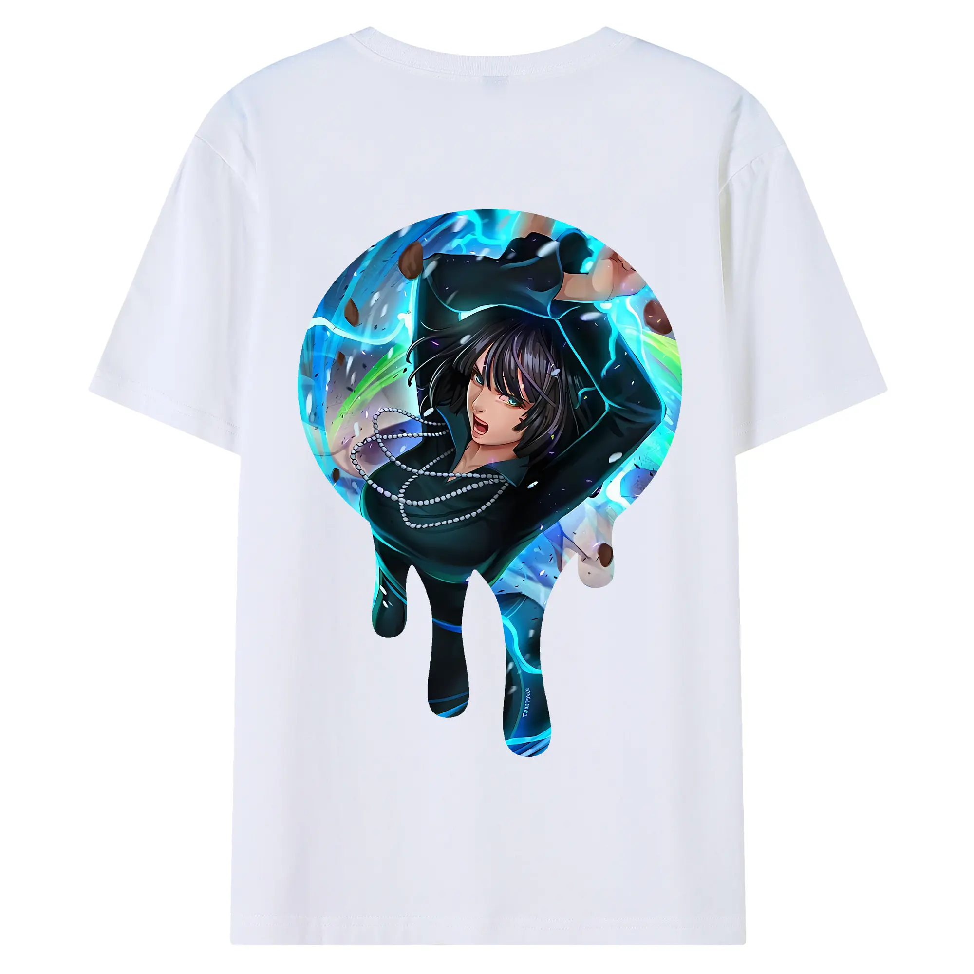 ワンパンマン グッズ 地獄のフブキ - 綿100％ 半袖Tシャツ ・ バックプリント ・ 快適 通気性 ・ 日常使い 散歩 スポーツ用