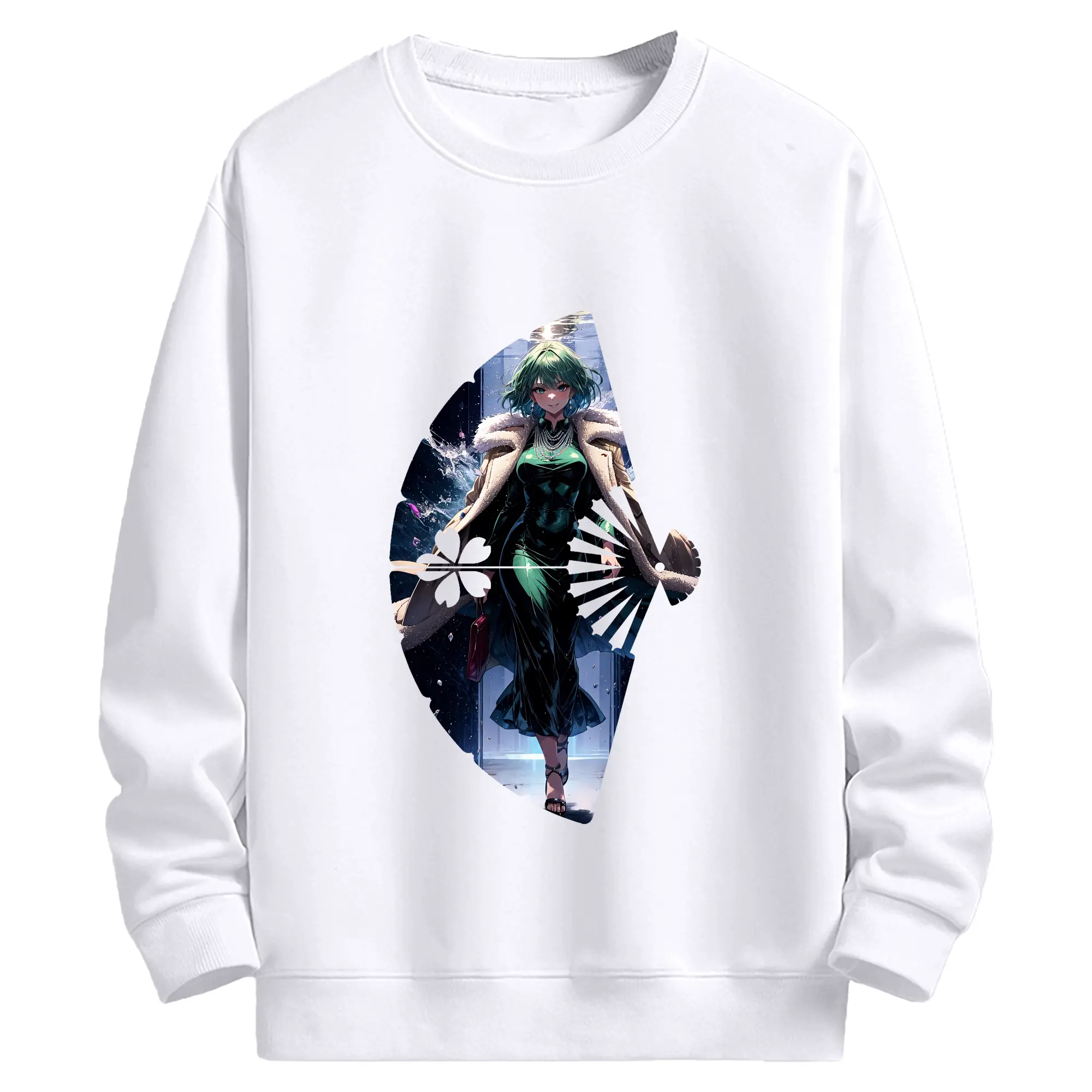 ワンパンマン グッズ 地獄のフブキ - 高品質 クルーネック スウェット ・ コットン59％ ポリエステル41％ ・ ユニセックス 長袖 トレーナー ・ カジュアル デイリー スポーツ 散歩用