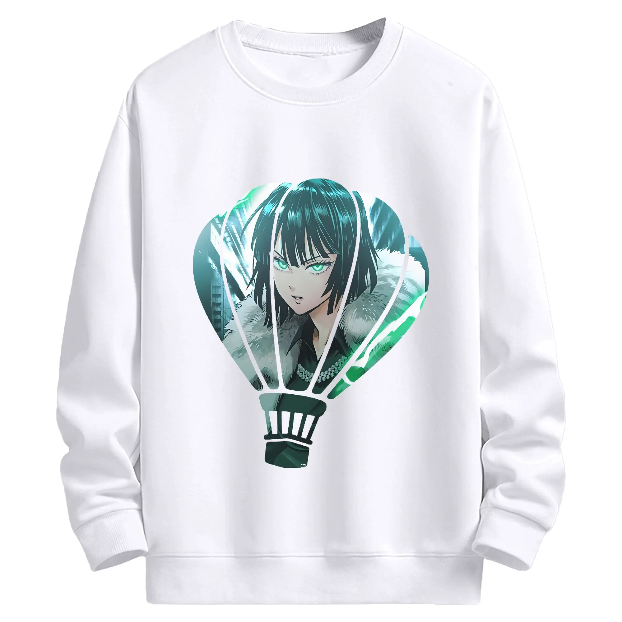 ワンパンマン グッズ 地獄のフブキ - 高品質 クルーネック スウェット ・ コットン59％ ポリエステル41％ ・ ユニセックス 長袖 トレーナー ・ カジュアル デイリー スポーツ 散歩用