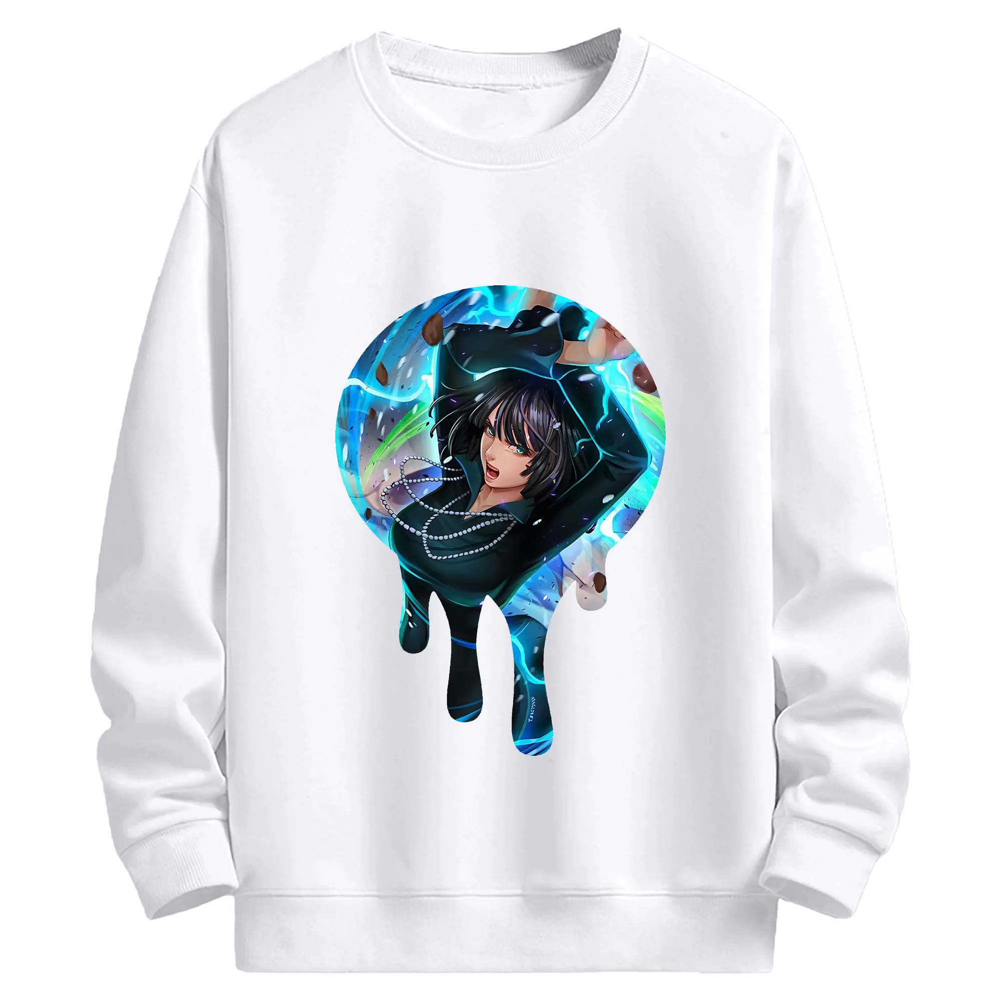 ワンパンマン グッズ 地獄のフブキ - 高品質 クルーネック スウェット ・ コットン59％ ポリエステル41％ ・ ユニセックス 長袖 トレーナー ・ カジュアル デイリー スポーツ 散歩用