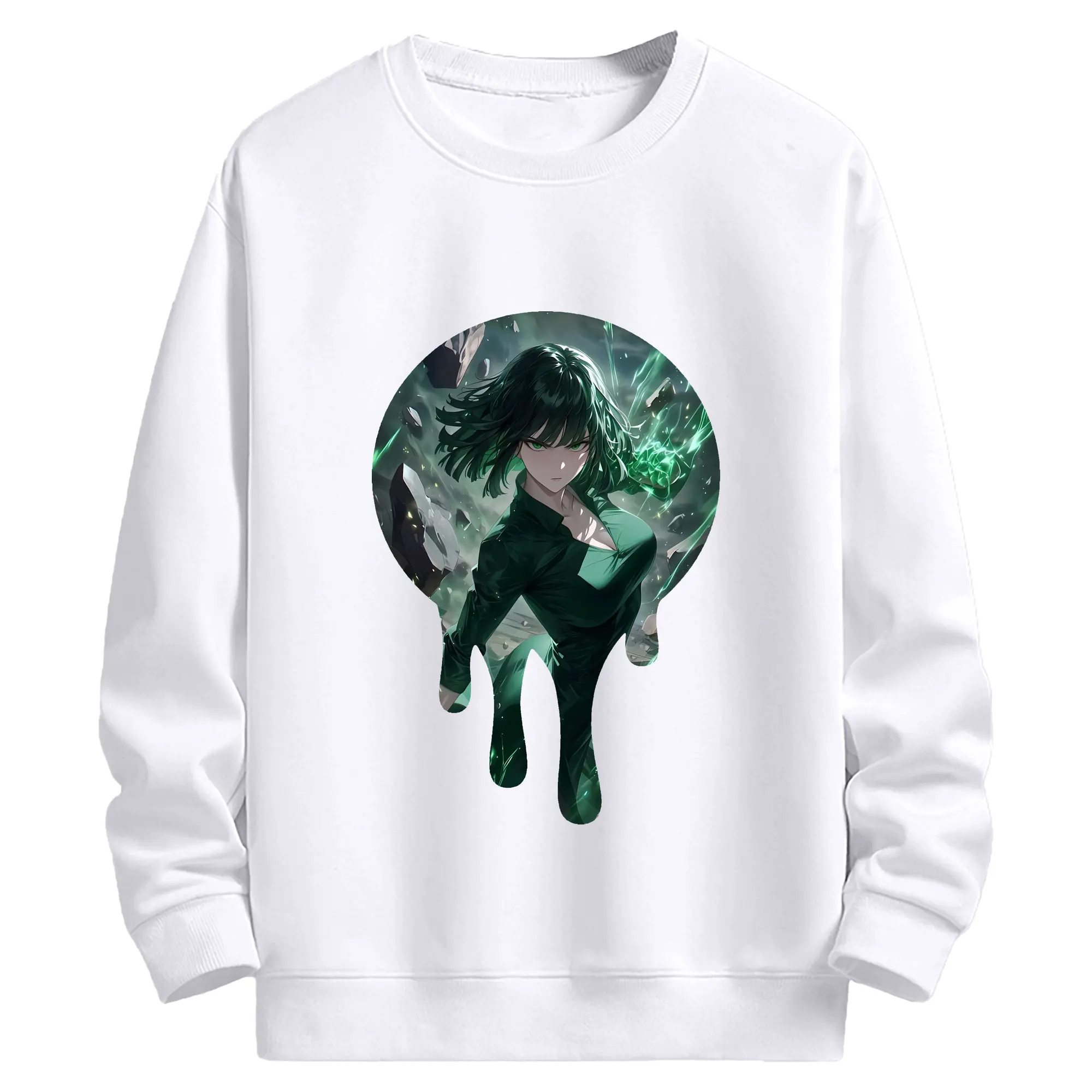 ワンパンマン グッズ 地獄のフブキ - 高品質 クルーネック スウェット ・ コットン59％ ポリエステル41％ ・ ユニセックス 長袖 トレーナー ・ カジュアル デイリー スポーツ 散歩用