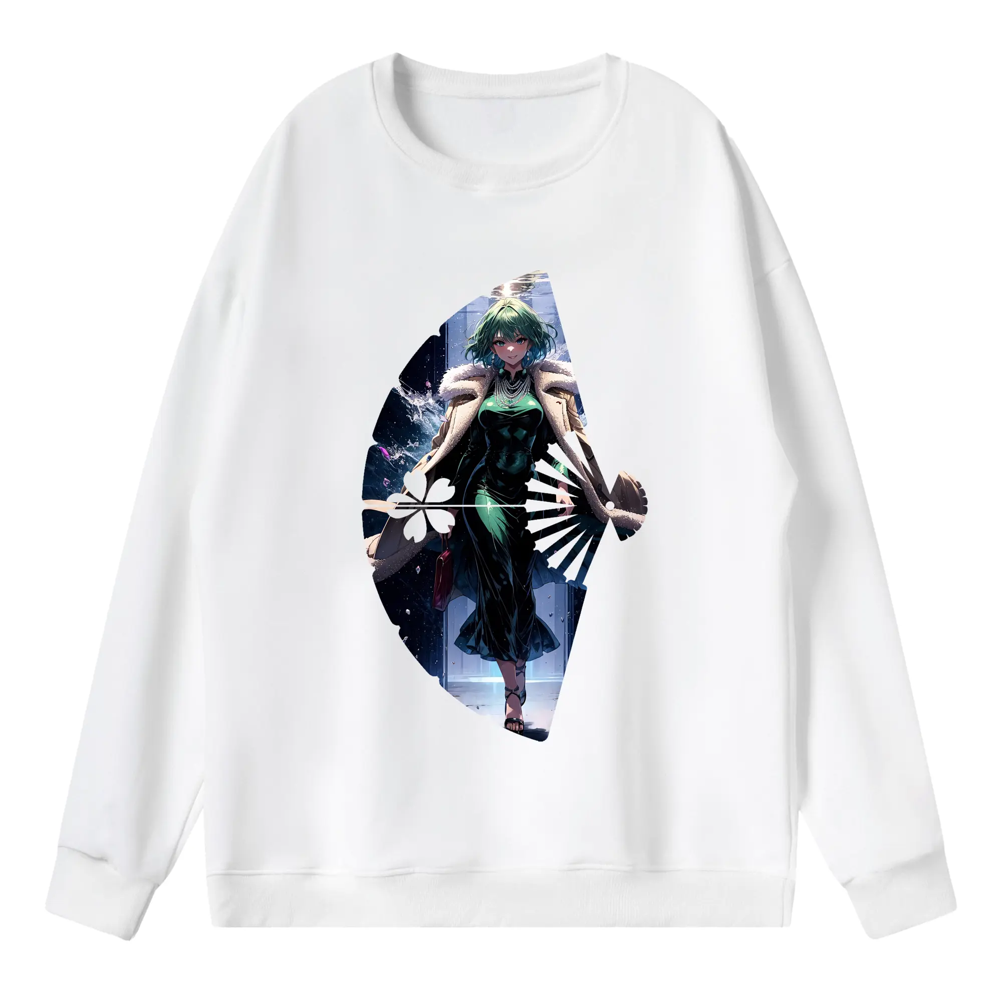 ワンパンマン グッズ 地獄のフブキ - 薄手 クルーネック スウェット 裏毛260g · ポリエステル 春秋向け カジュアル 男女兼用 · トレーナー デイリー スポーツ 散歩に最適