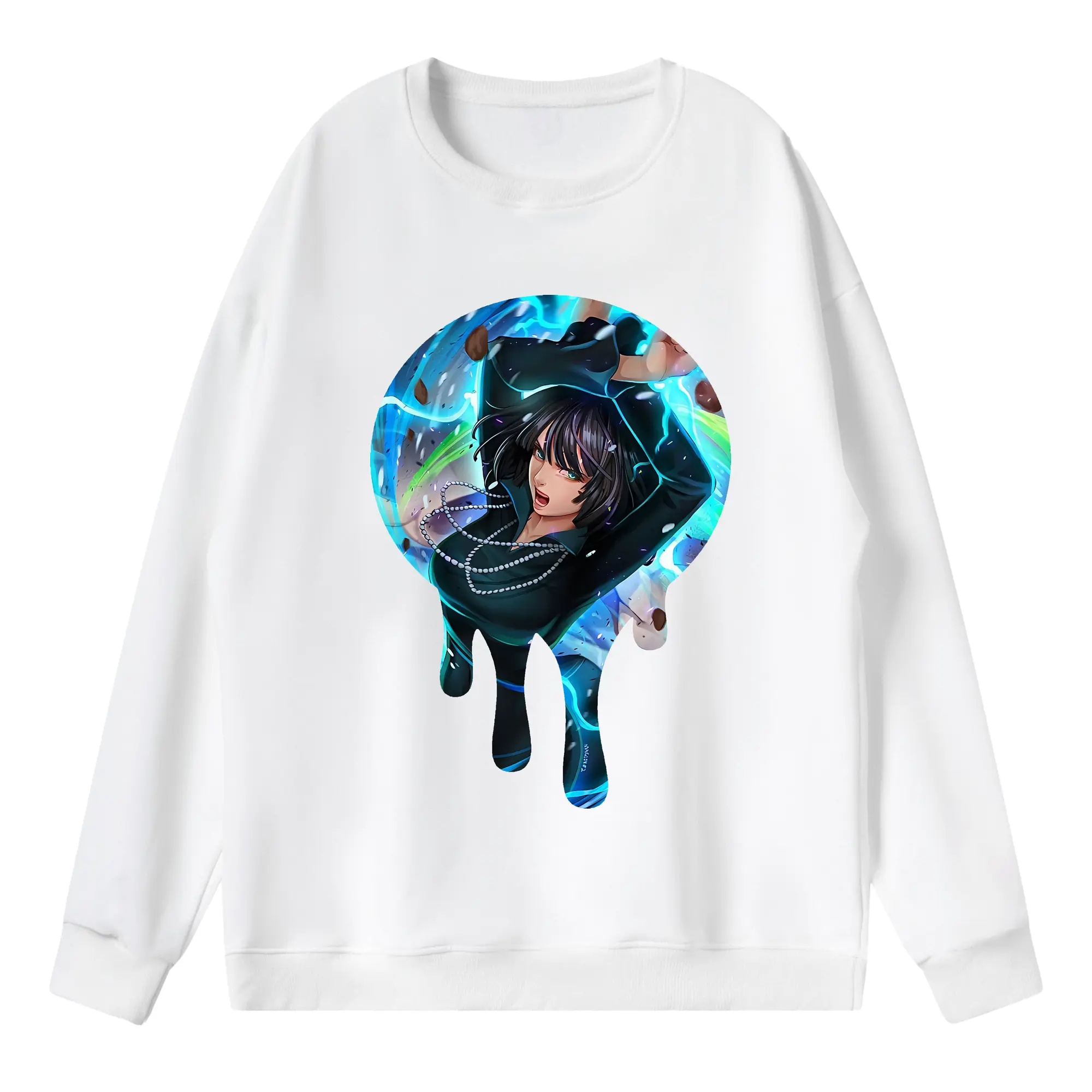 ワンパンマン グッズ 地獄のフブキ - 薄手 クルーネック スウェット 裏毛260g · ポリエステル 春秋向け カジュアル 男女兼用 · トレーナー デイリー スポーツ 散歩に最適