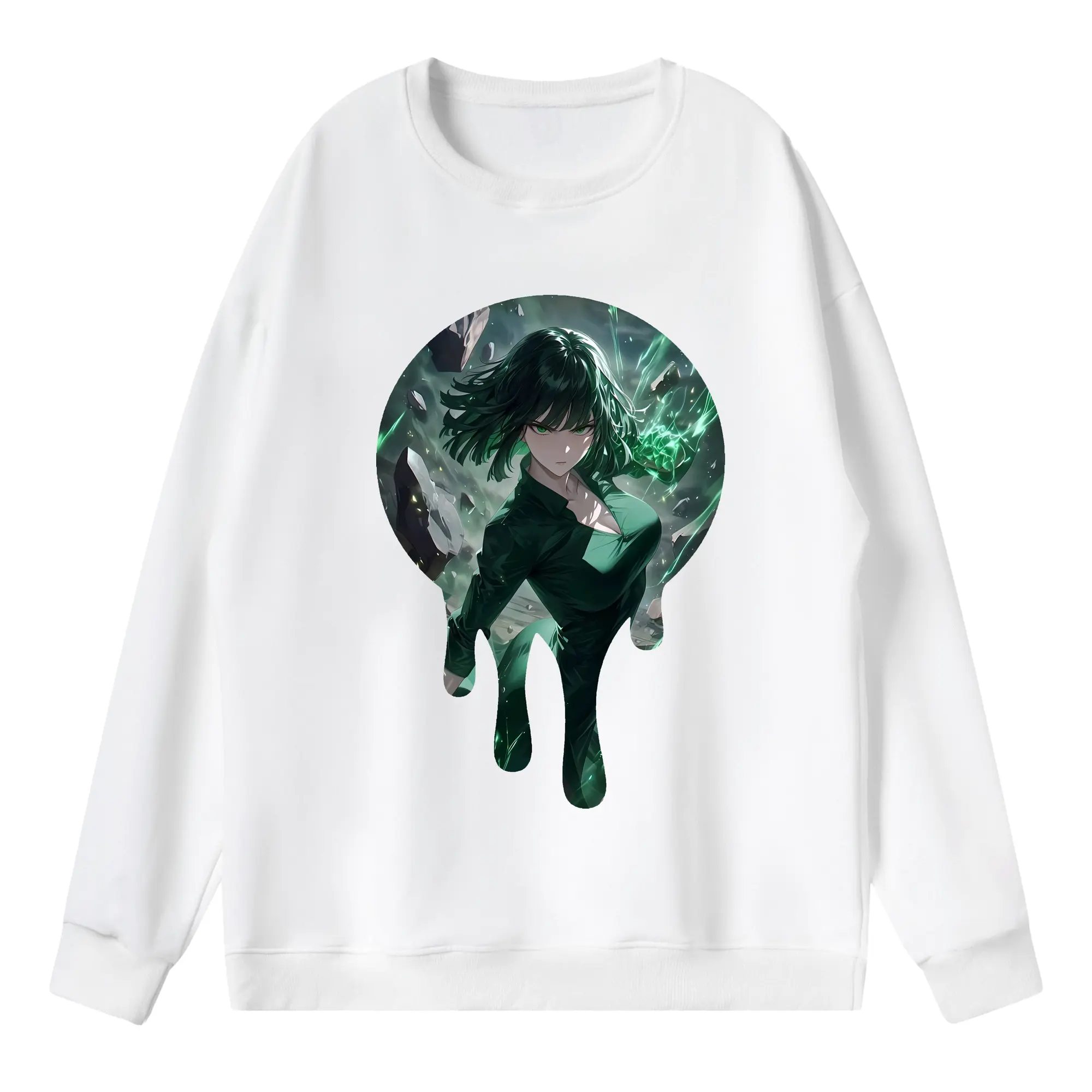 ワンパンマン グッズ 地獄のフブキ - 薄手 クルーネック スウェット 裏毛260g · ポリエステル 春秋向け カジュアル 男女兼用 · トレーナー デイリー スポーツ 散歩に最適