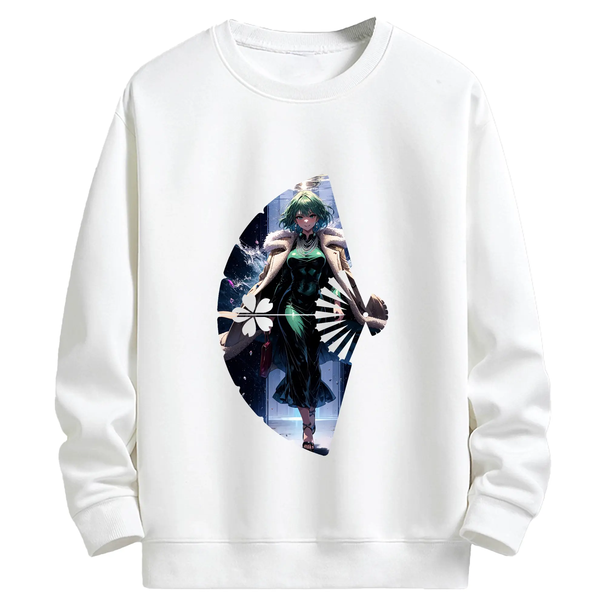 ワンパンマン グッズ 地獄のフブキ - キッズ クルーネックスウェットシャツ ・ フロントプリント ・ 綿80％ ポリエステル20％ ・ 快適 通学 スポーツ 日常使い お散歩用