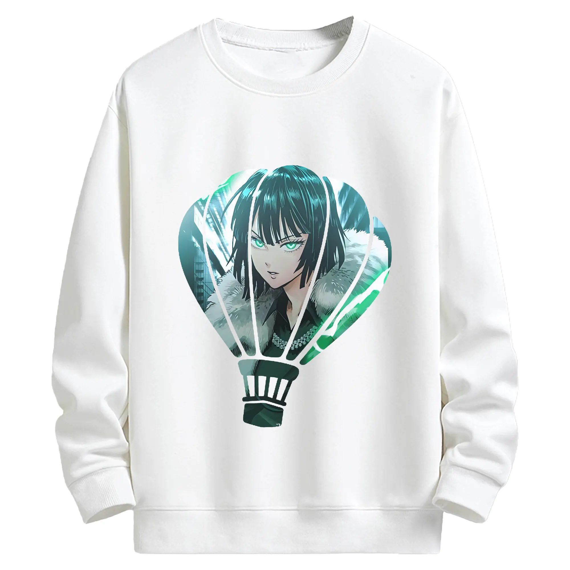 ワンパンマン グッズ 地獄のフブキ - キッズ クルーネックスウェットシャツ ・ フロントプリント ・ 綿80％ ポリエステル20％ ・ 快適 通学 スポーツ 日常使い お散歩用