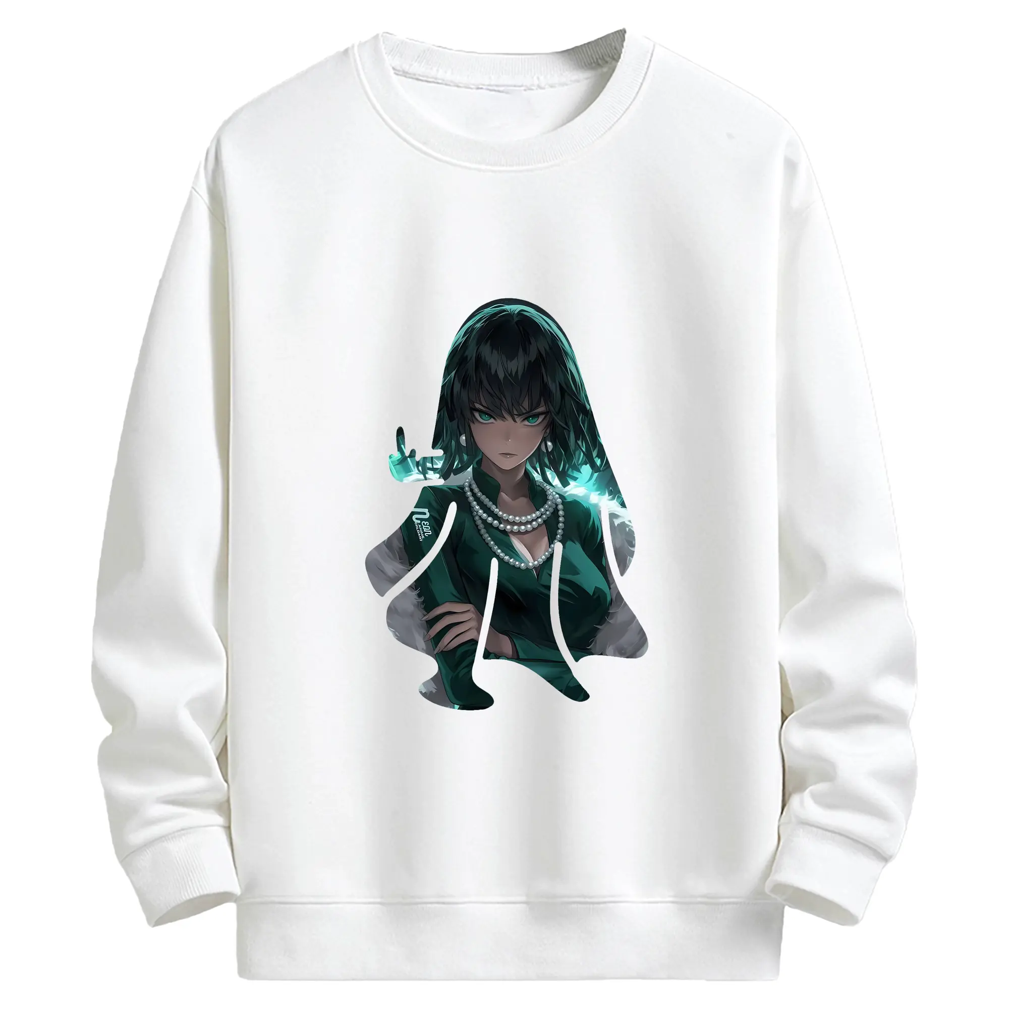 ワンパンマン グッズ 地獄のフブキ - キッズ クルーネックスウェットシャツ ・ フロントプリント ・ 綿80％ ポリエステル20％ ・ 快適 通学 スポーツ 日常使い お散歩用