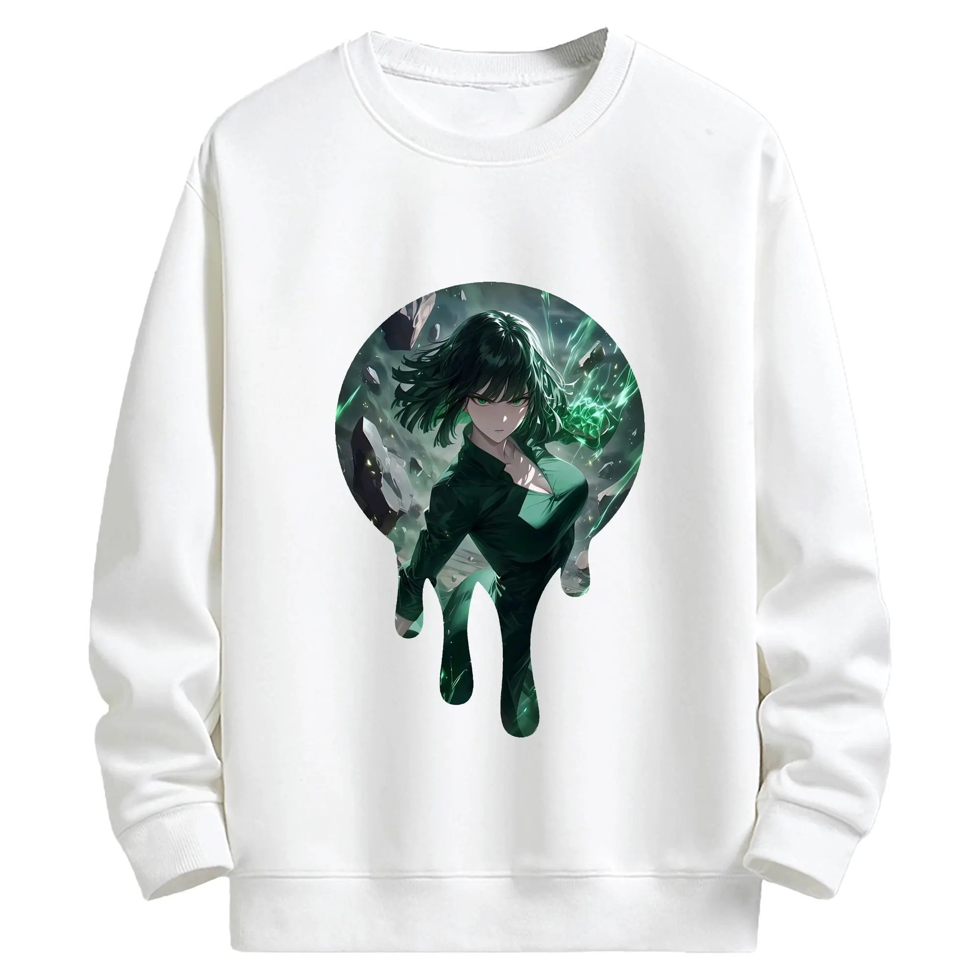 ワンパンマン グッズ 地獄のフブキ - キッズ クルーネックスウェットシャツ ・ フロントプリント ・ 綿80％ ポリエステル20％ ・ 快適 通学 スポーツ 日常使い お散歩用