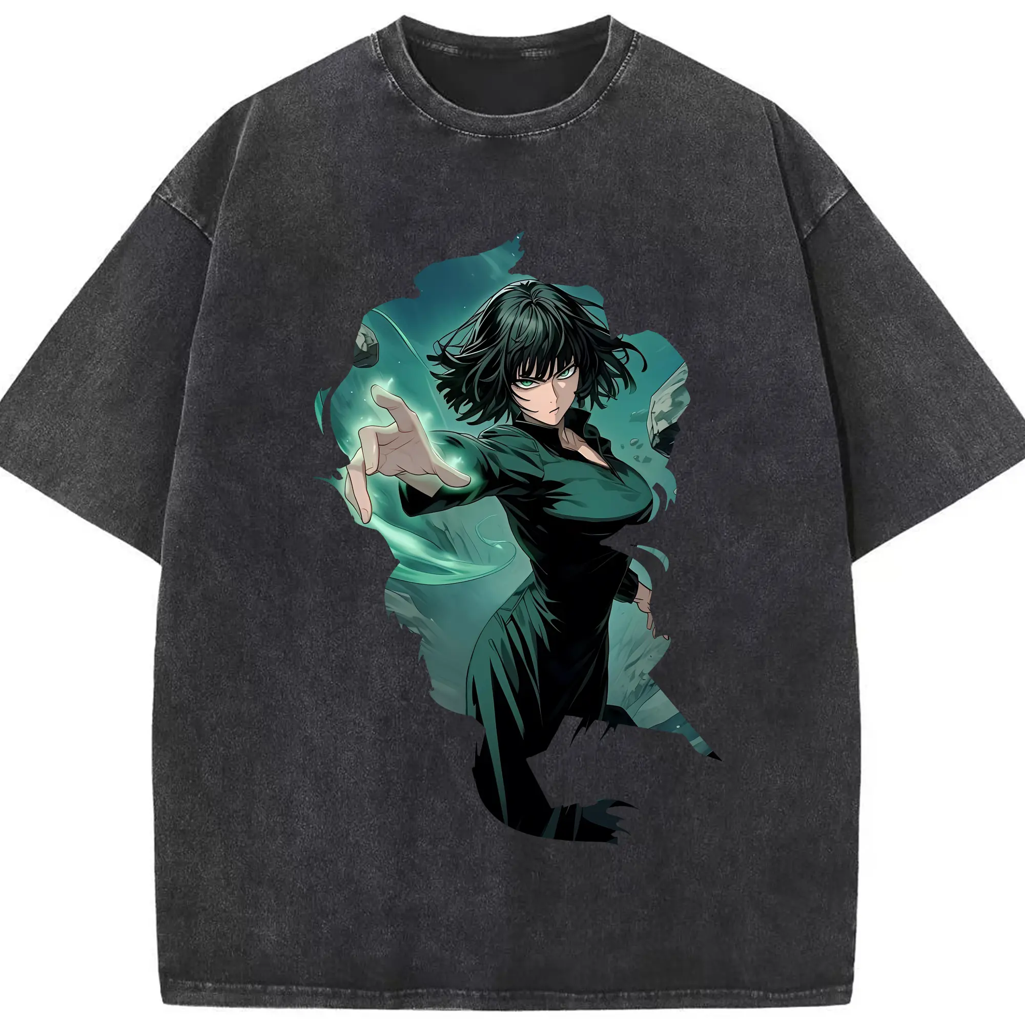 ワンパンマン グッズ 地獄のフブキ - 綿100％ ヴィンテージ風 半袖Tシャツ ・ フロントプリント ・ 柔らか肌触り ・ 通気性 快適 ・ スポーツ カジュアル 外出用