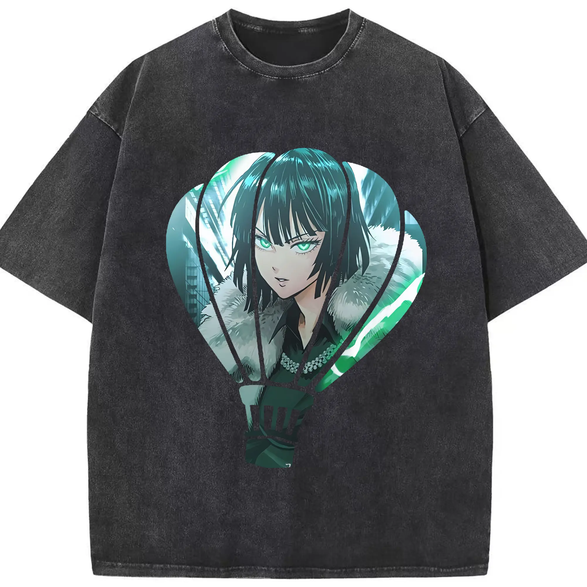 ワンパンマン グッズ 地獄のフブキ - 綿100％ ヴィンテージ風 半袖Tシャツ ・ フロントプリント ・ 柔らか肌触り ・ 通気性 快適 ・ スポーツ カジュアル 外出用