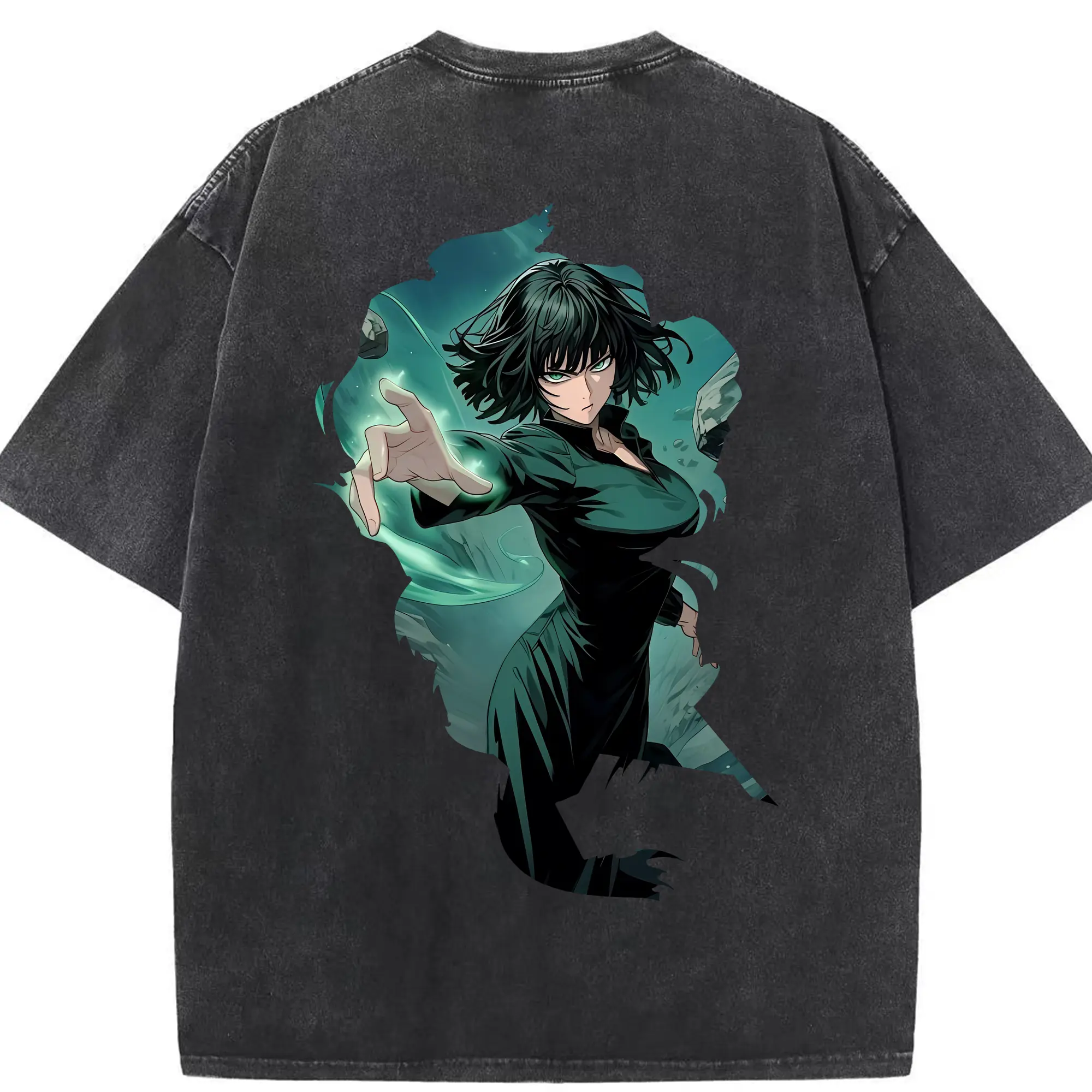 ワンパンマン グッズ 地獄のフブキ - 綿100％ ヴィンテージ風 半袖Tシャツ ・ 背面プリント ・ 柔らか肌触り ・ 通気性 快適 ・ スポーツ カジュアル 外出用