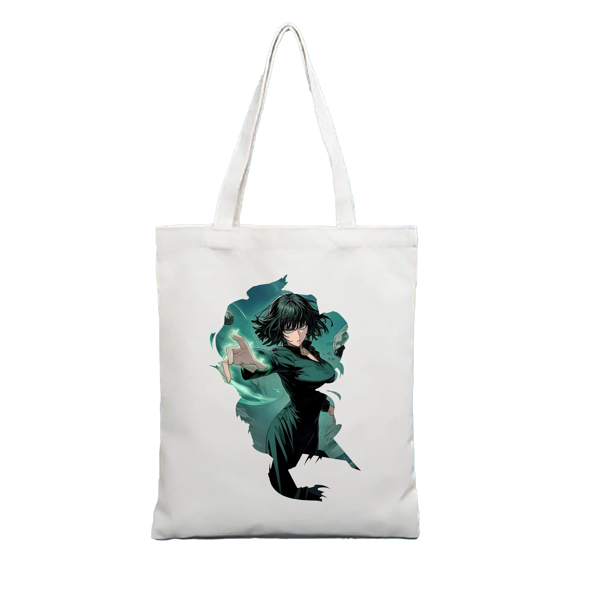 ワンパンマン グッズ 地獄のフブキ - 縦型キャンバス手提げバッグ（トートバッグ） ・ キャンバス素材 ・ ショッピング用 ・ 軽量 丈夫 お手入れ簡単