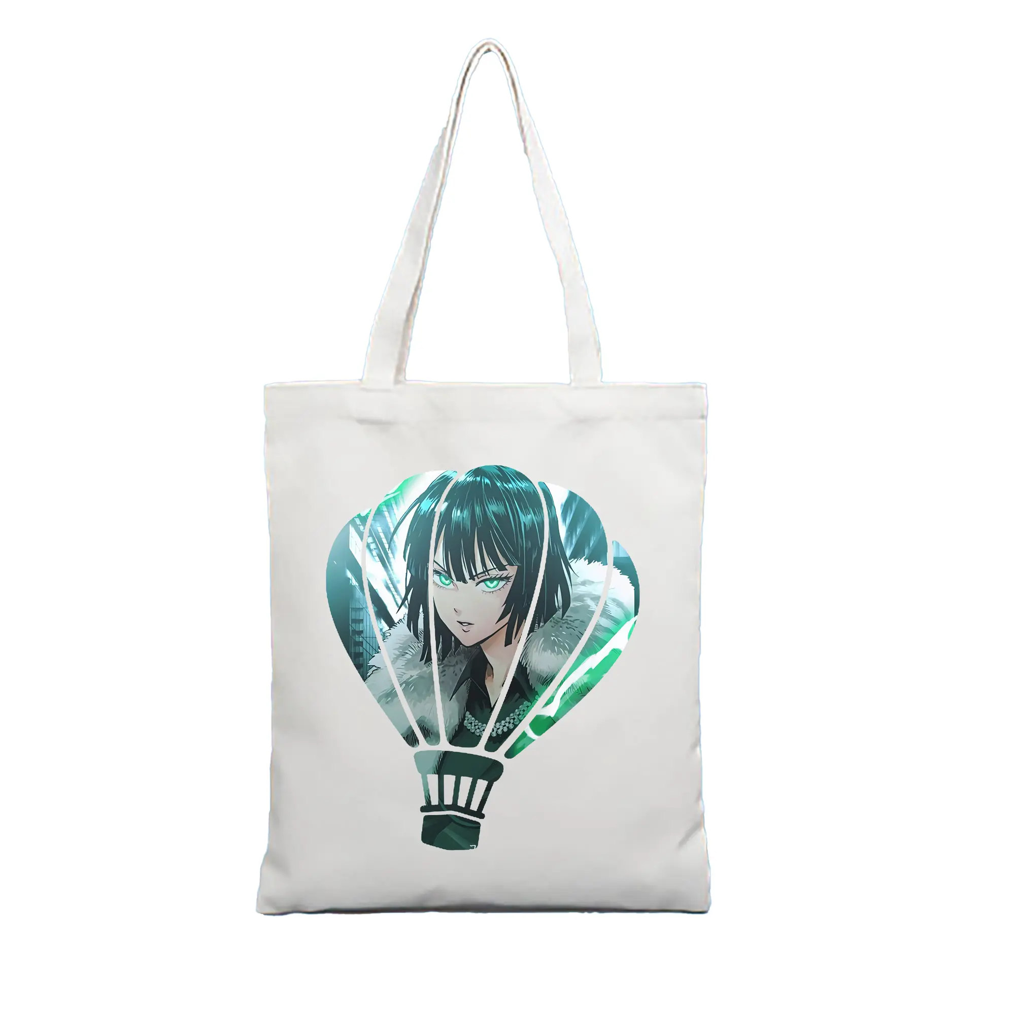 ワンパンマン グッズ 地獄のフブキ - 縦型キャンバス手提げバッグ（トートバッグ） ・ キャンバス素材 ・ ショッピング用 ・ 軽量 丈夫 お手入れ簡単