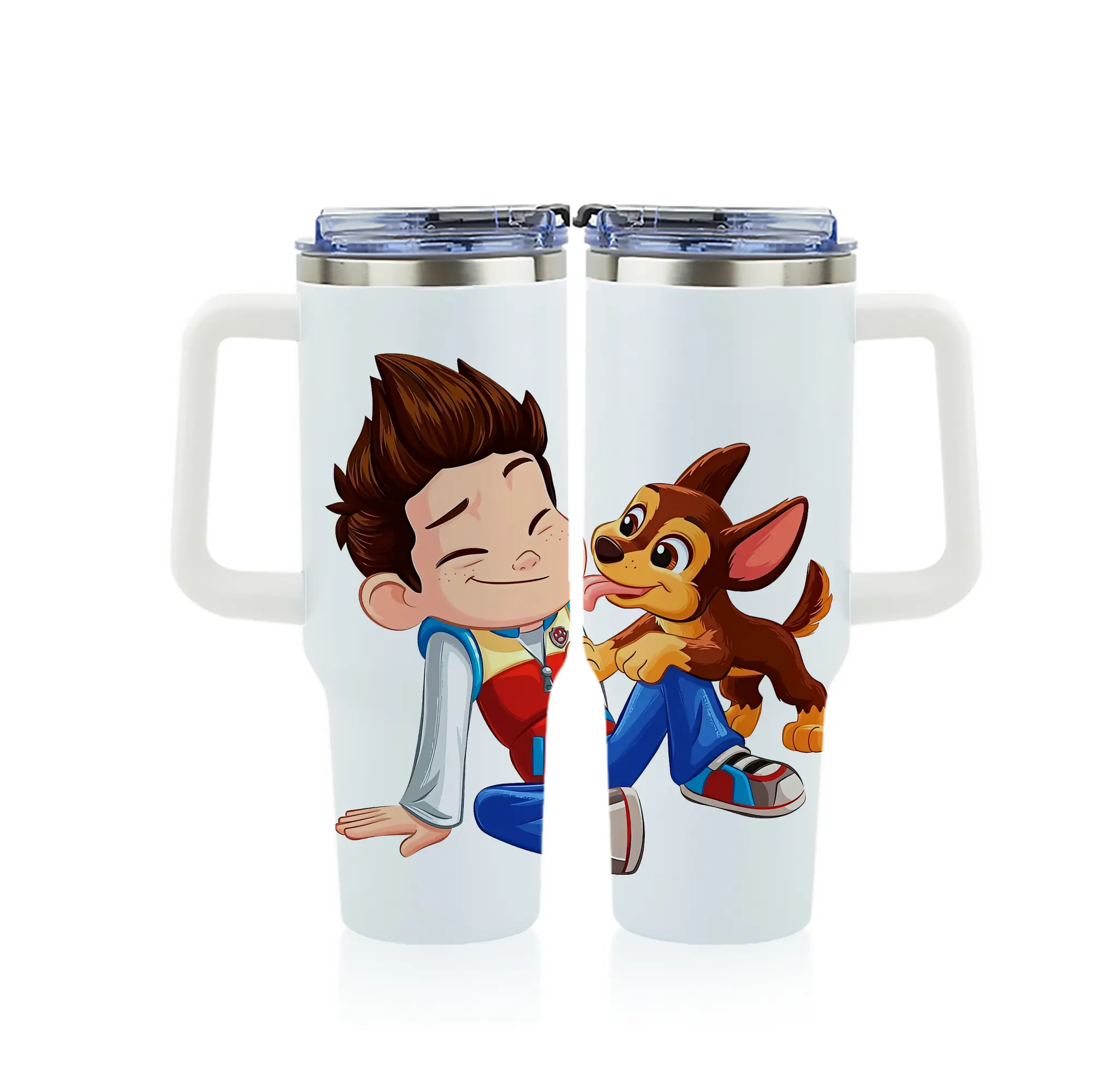 パウ・パトロール グッズ ライダー - 1200mL フルプリント車用タンブラー ・ 304ステンレス 内側 ・ 201ステンレス 外側 ・ 保温 保冷 ・ 通勤 ドライブ アウトドア用