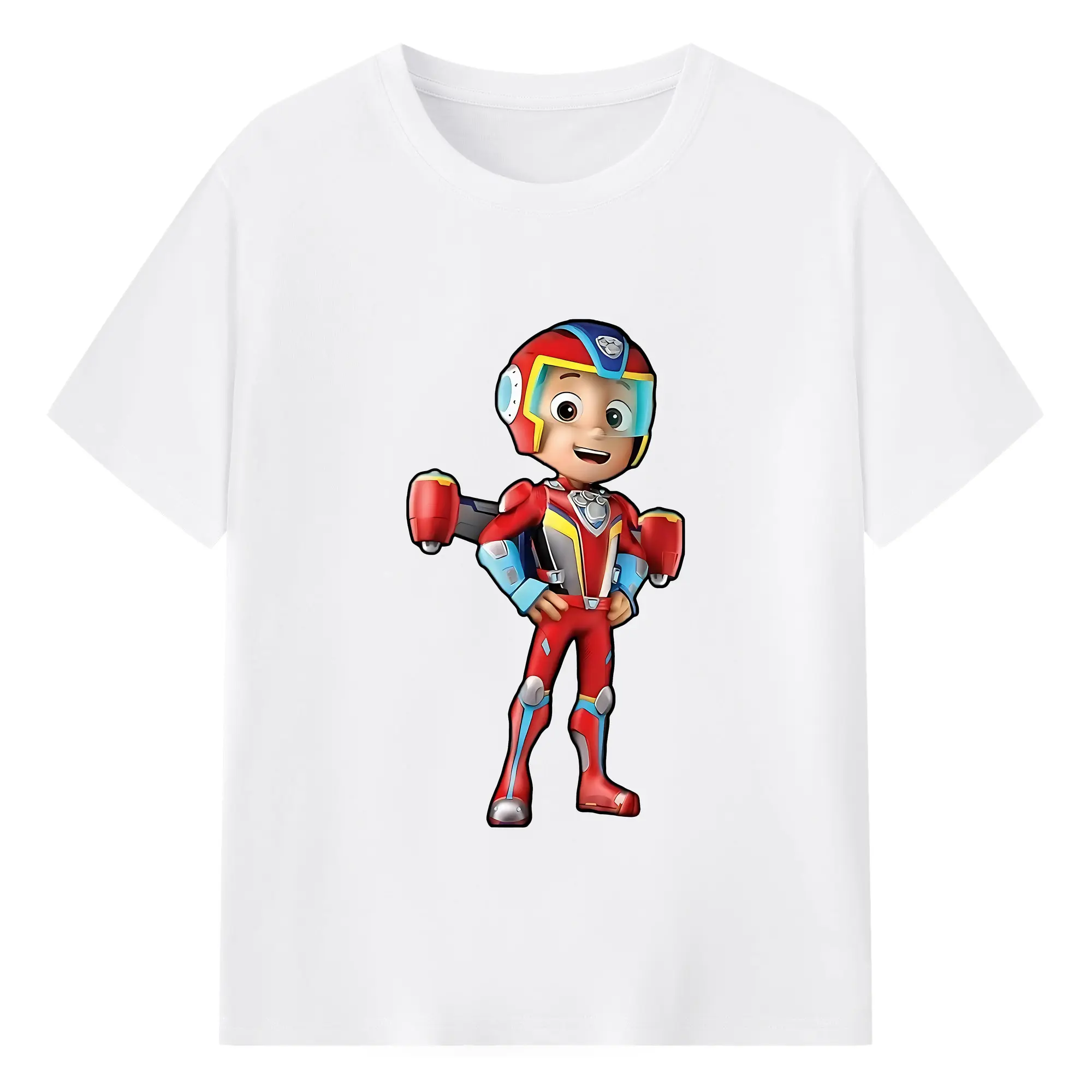 パウ・パトロール グッズ ライダー - 綿100％ 半袖Tシャツ ・ フロントプリント ・ 快適 通気性 ・ 日常使い 散歩 スポーツ用