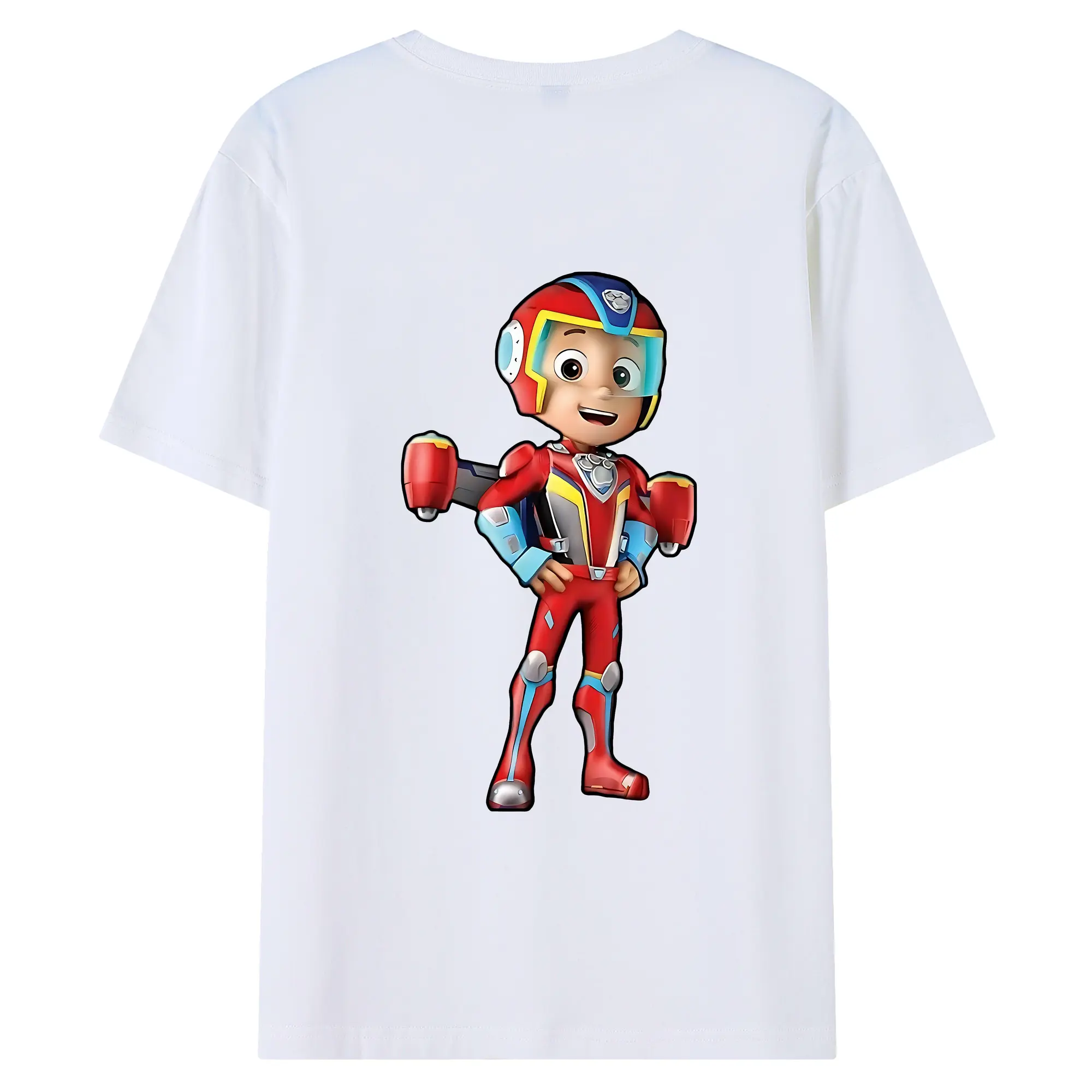 パウ・パトロール グッズ ライダー - 綿100％ 半袖Tシャツ ・ バックプリント ・ 快適 通気性 ・ 日常使い 散歩 スポーツ用