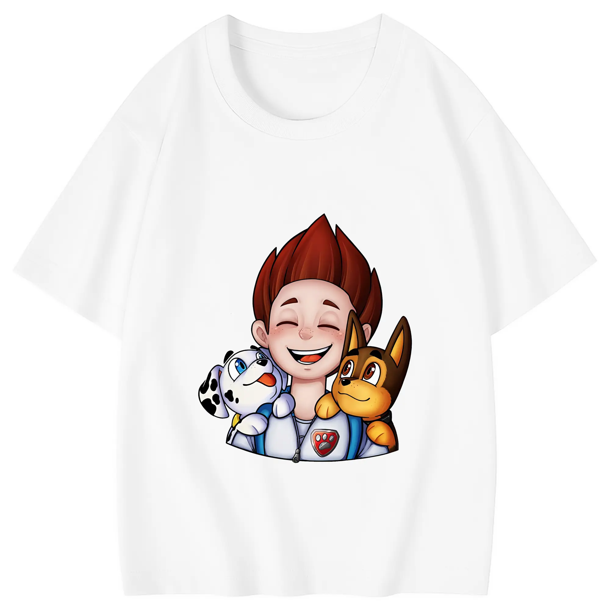 パウ・パトロール グッズ ライダー - 綿100％ キッズTシャツ ・ フロントプリント ・ 快適 通気性 ・ スポーツ カジュアル 散歩用