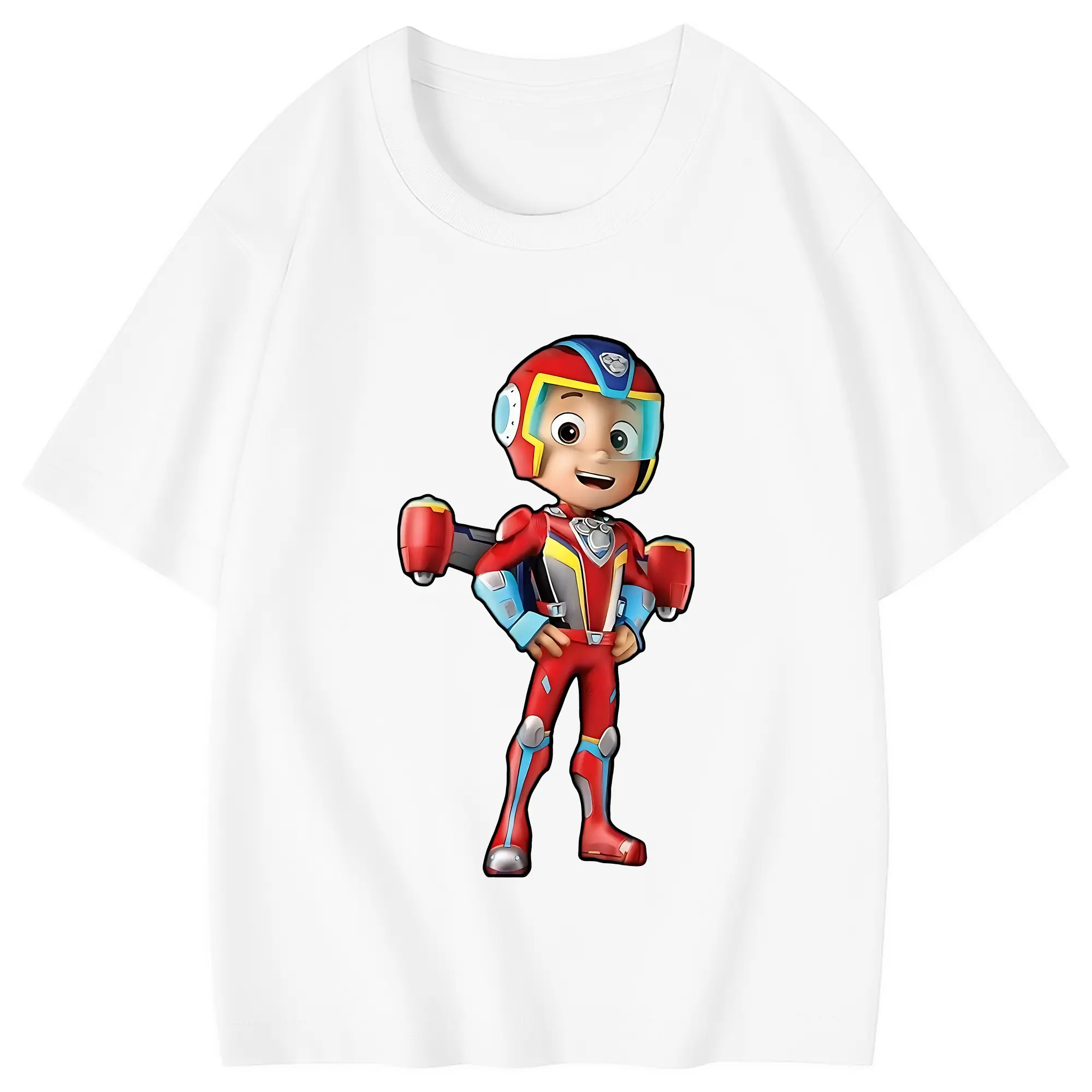 パウ・パトロール グッズ ライダー - 綿100％ キッズTシャツ ・ フロントプリント ・ 快適 通気性 ・ スポーツ カジュアル 散歩用