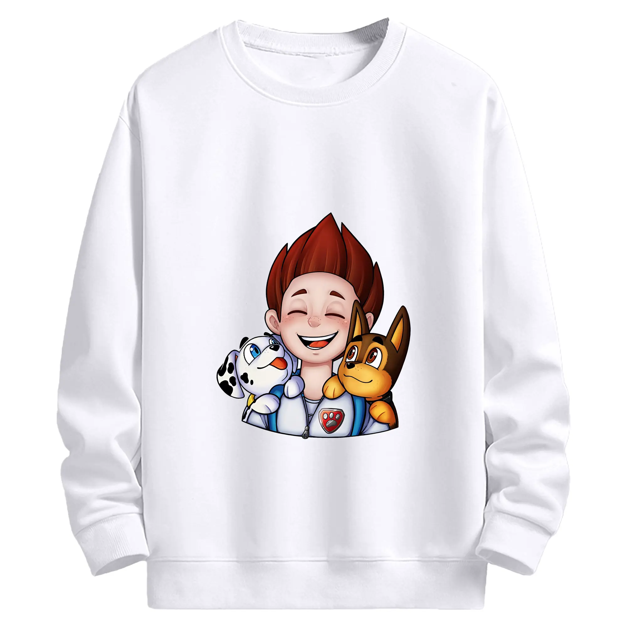 パウ・パトロール グッズ ライダー - 高品質 クルーネック スウェット ・ コットン59％ ポリエステル41％ ・ ユニセックス 長袖 トレーナー ・ カジュアル デイリー スポーツ 散歩用