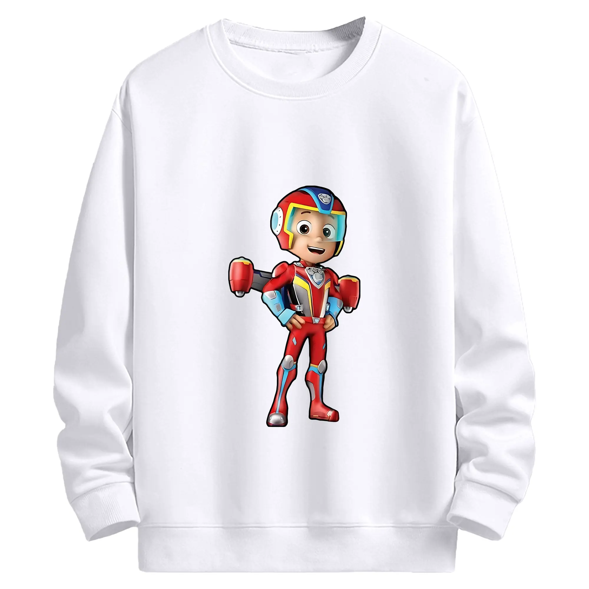 パウ・パトロール グッズ ライダー - 高品質 クルーネック スウェット ・ コットン59％ ポリエステル41％ ・ ユニセックス 長袖 トレーナー ・ カジュアル デイリー スポーツ 散歩用